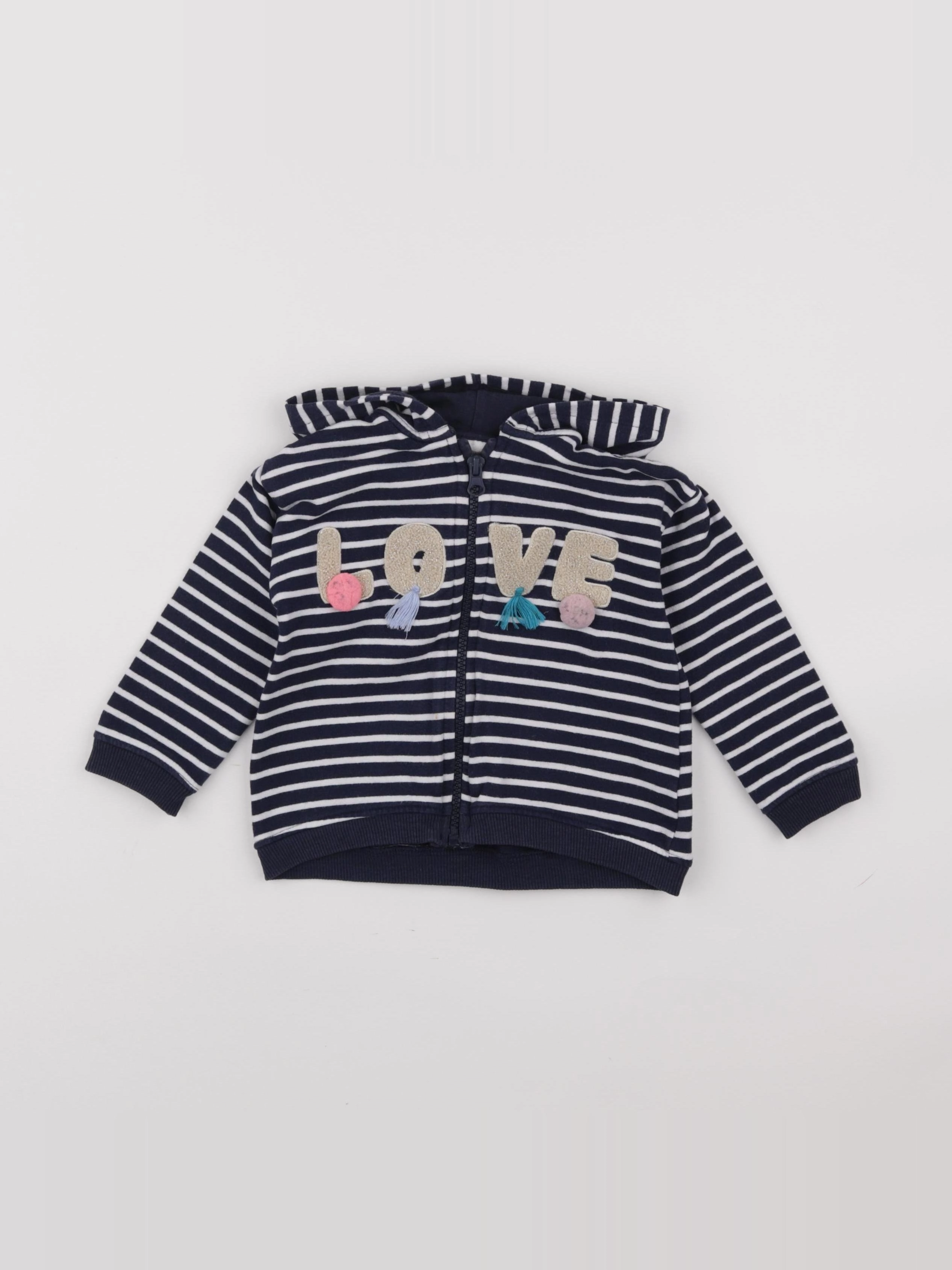Zara - sweat bleu - 12/18 mois