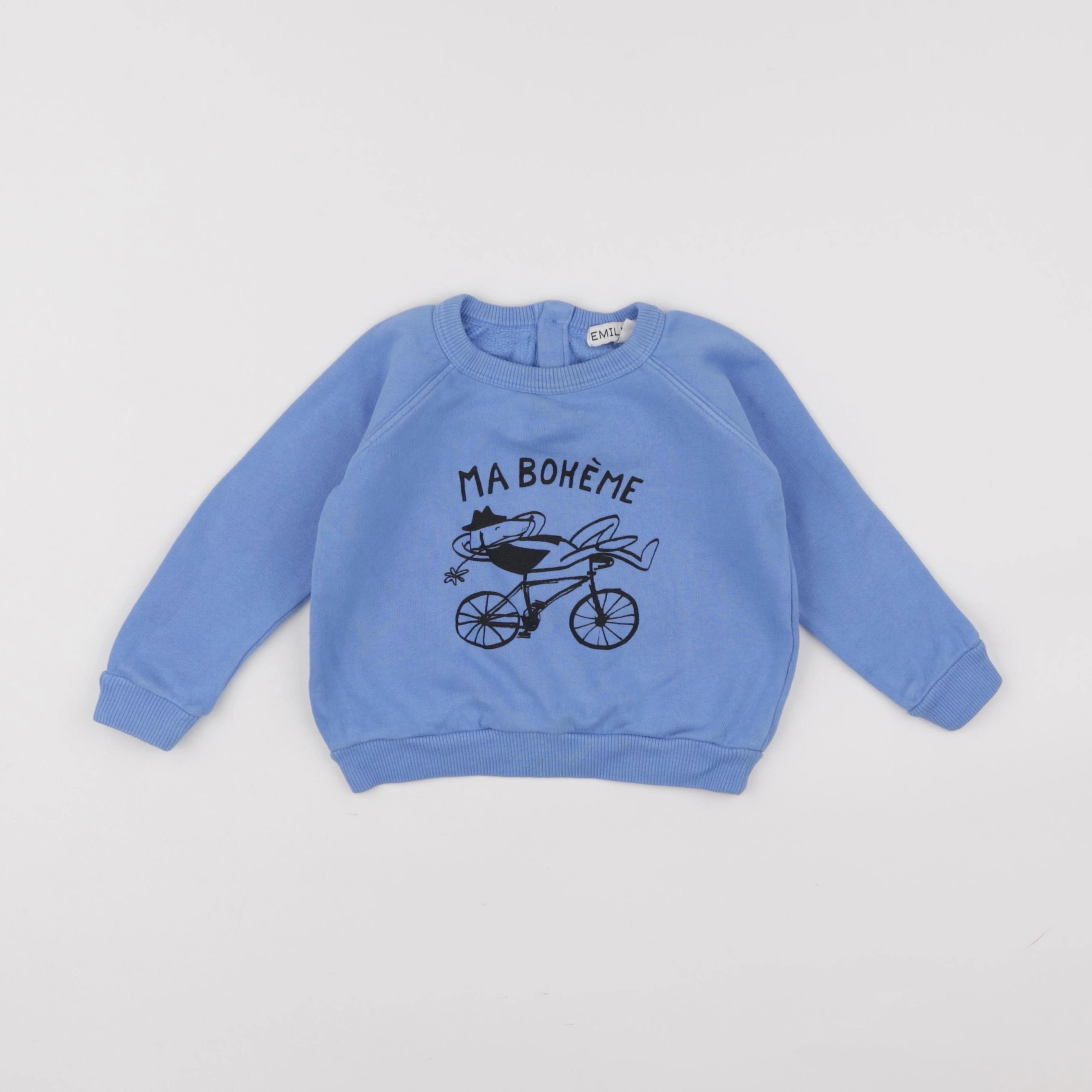 Emile et Ida - sweat bleu - 12 mois