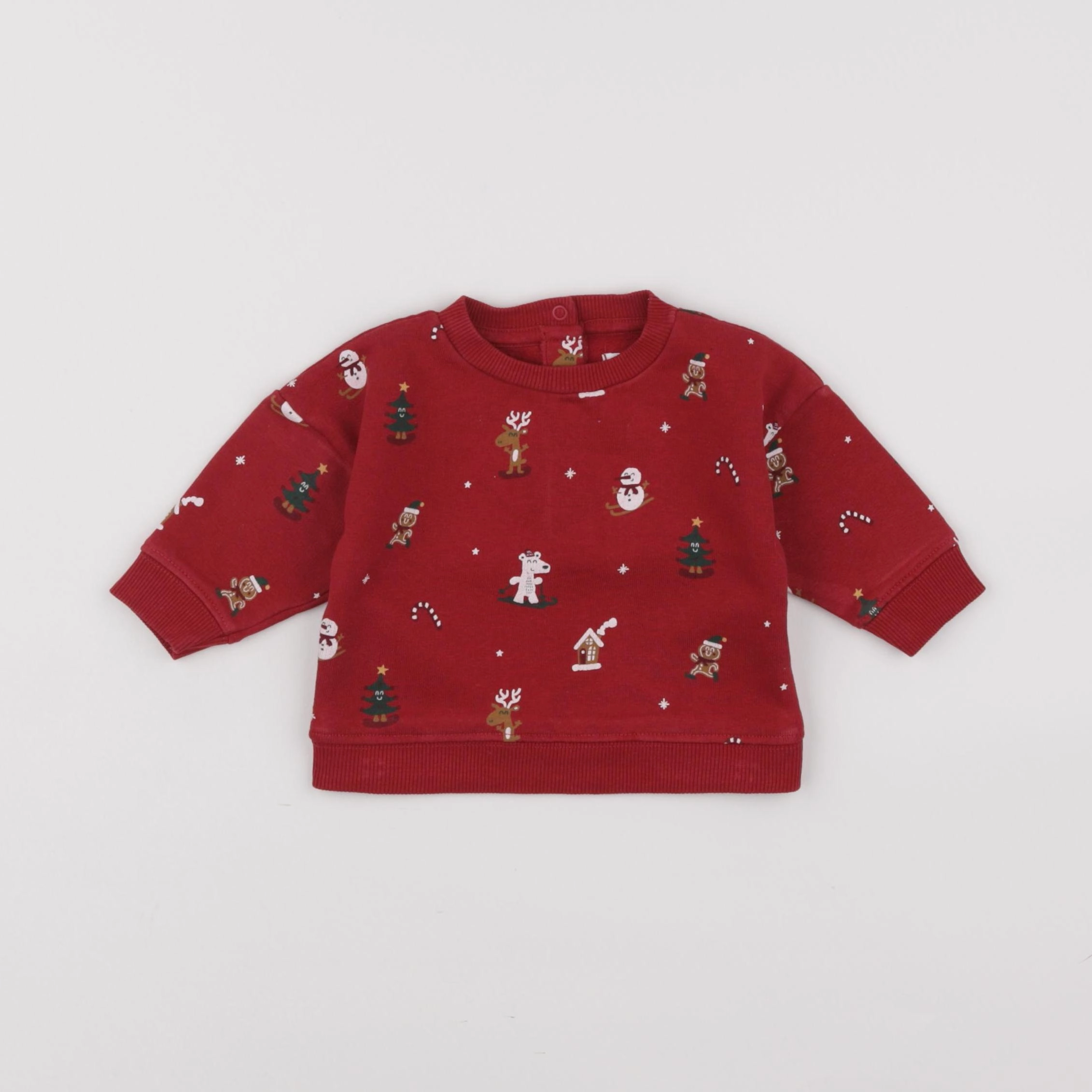 Vertbaudet - sweat rouge - 3 mois