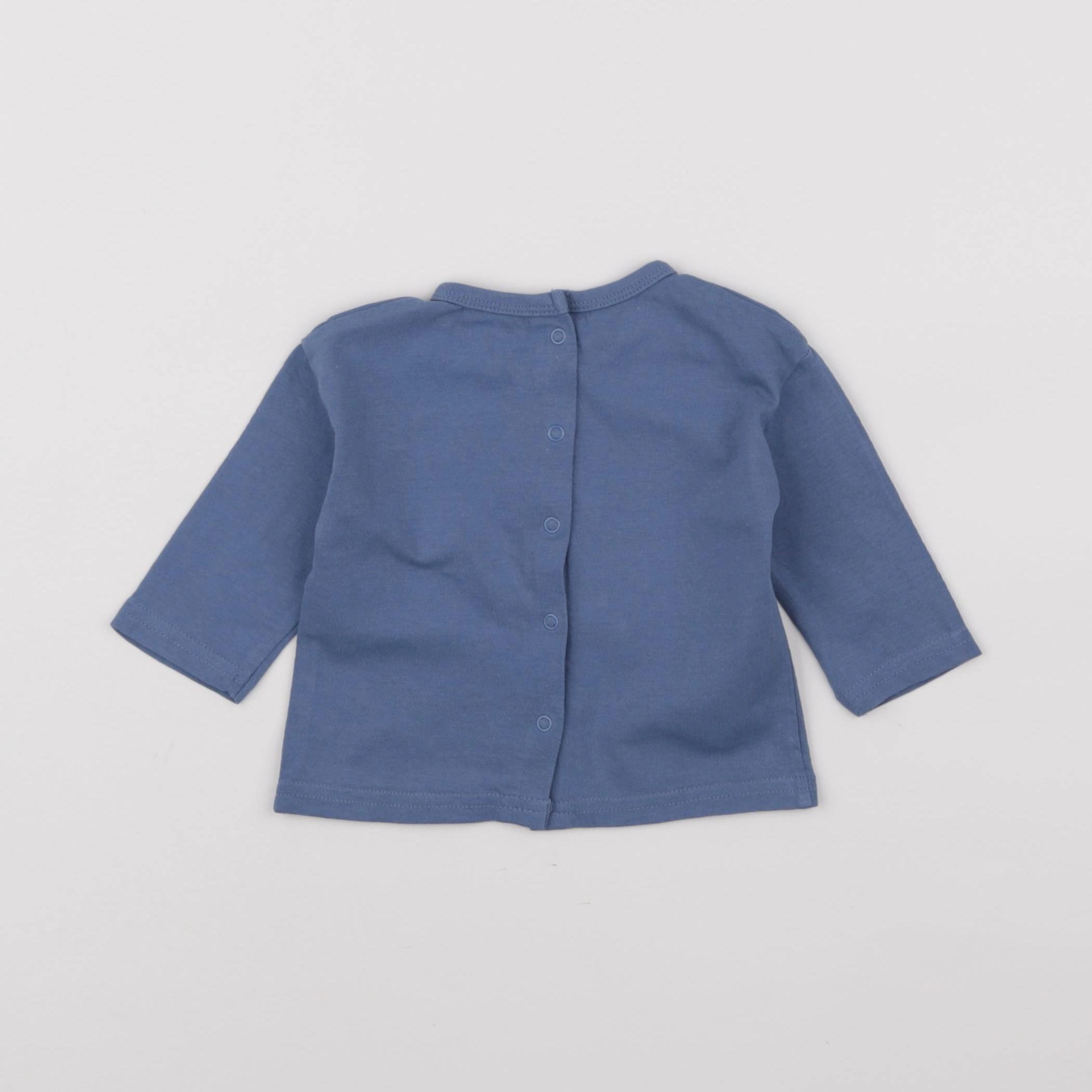 Vertbaudet - tee-shirt bleu - 3 mois