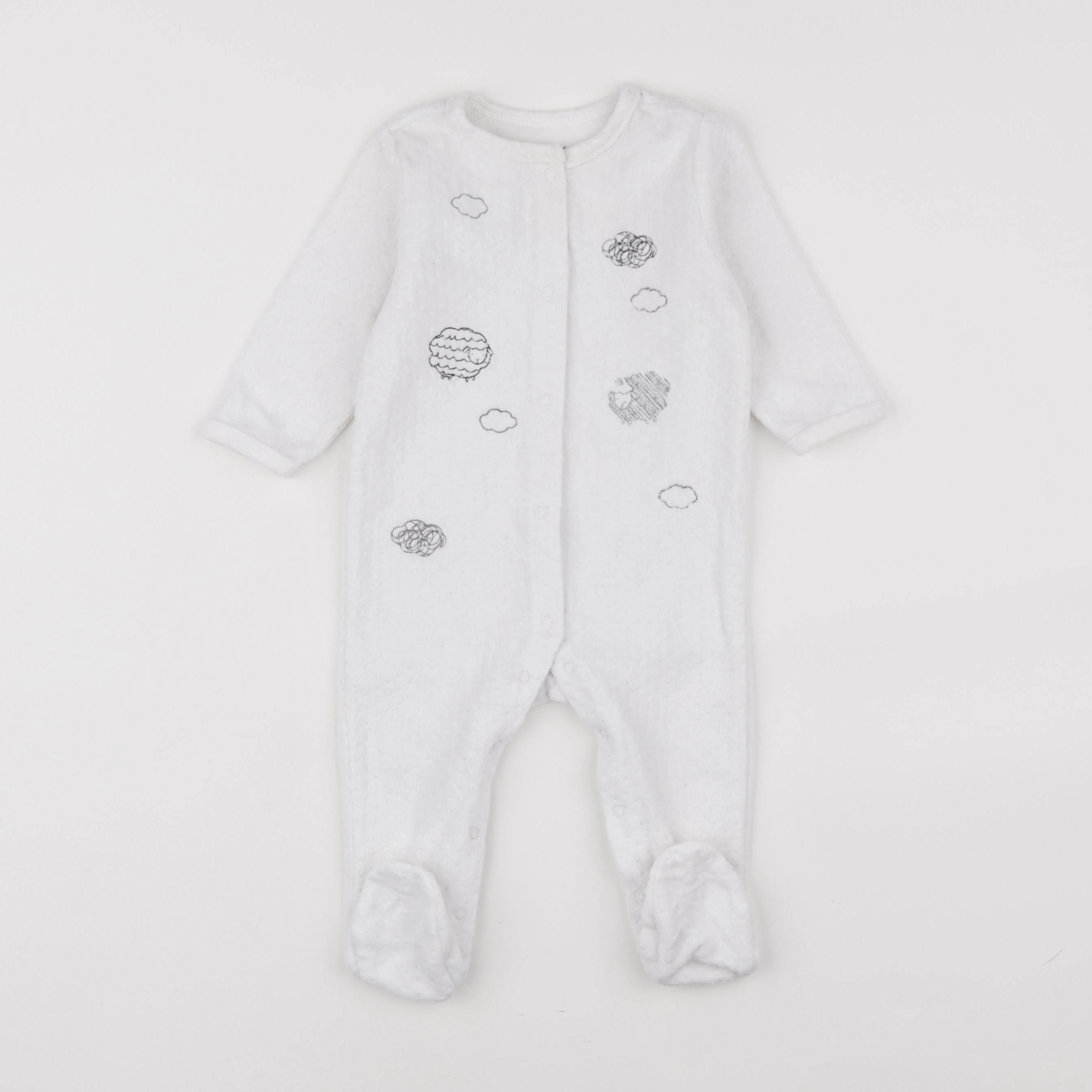 Vertbaudet - pyjama velours blanc - 6 mois