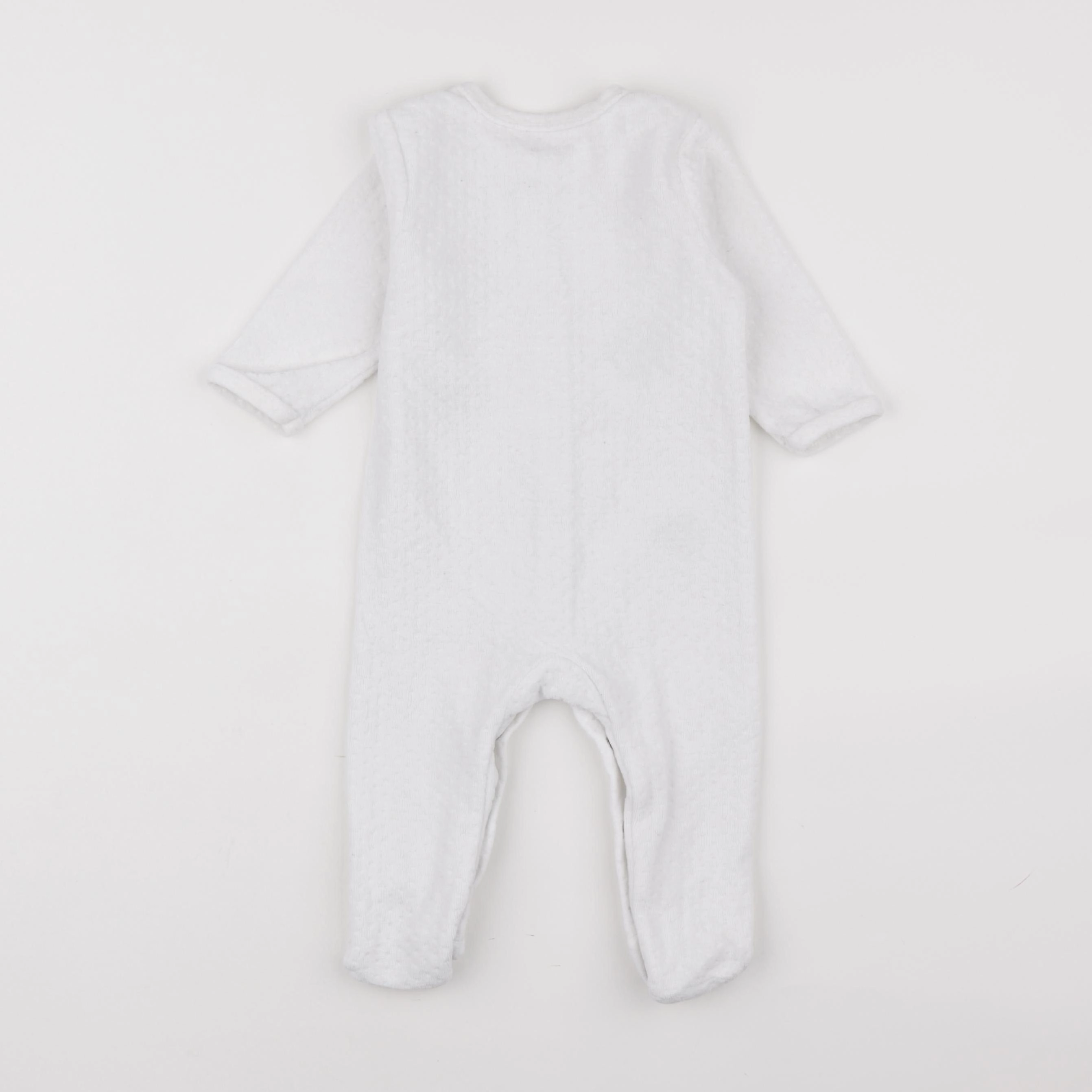 Vertbaudet - pyjama velours blanc - 6 mois