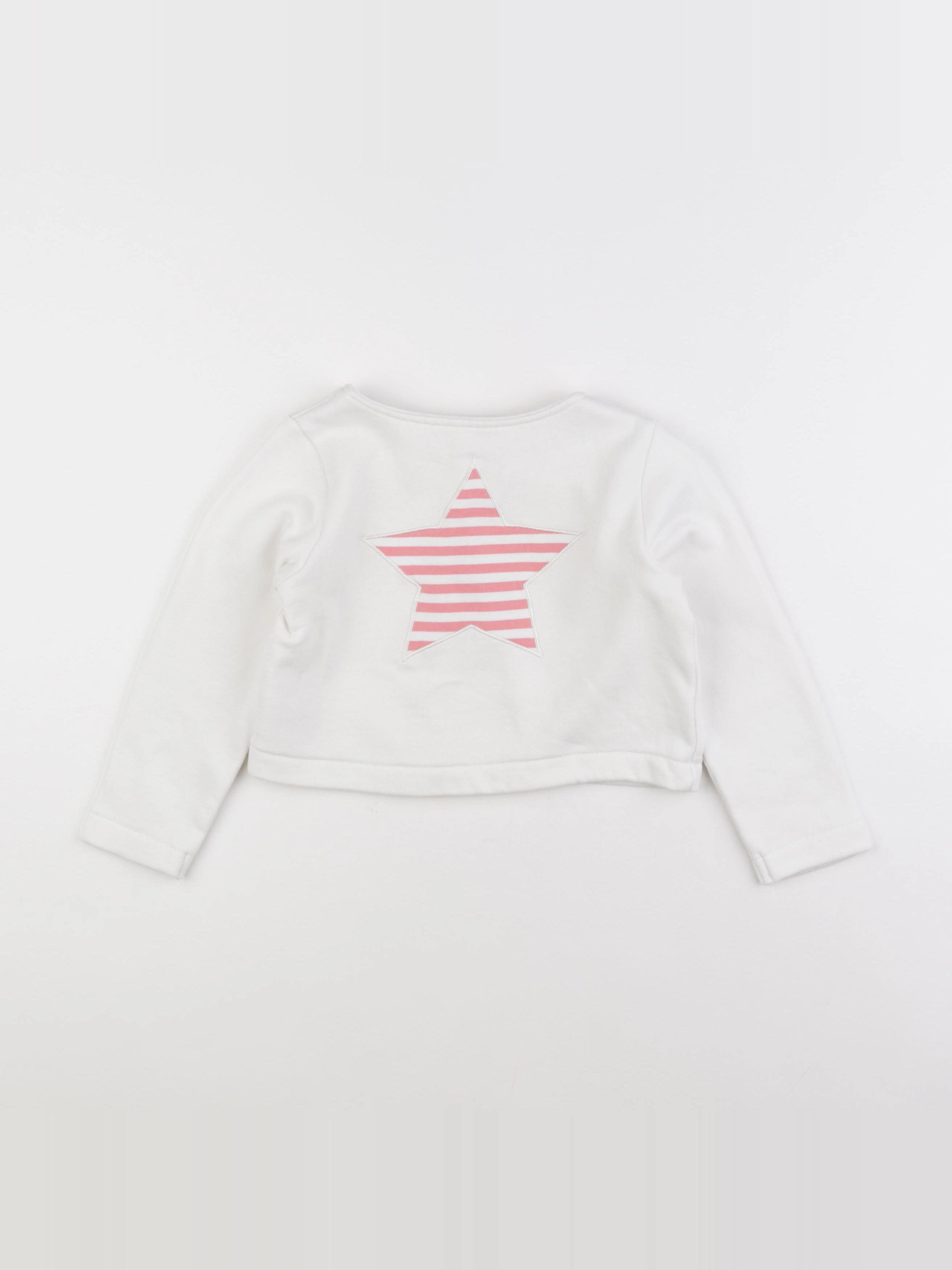 Vertbaudet - sweat imprimé au dos blanc - 5 ans