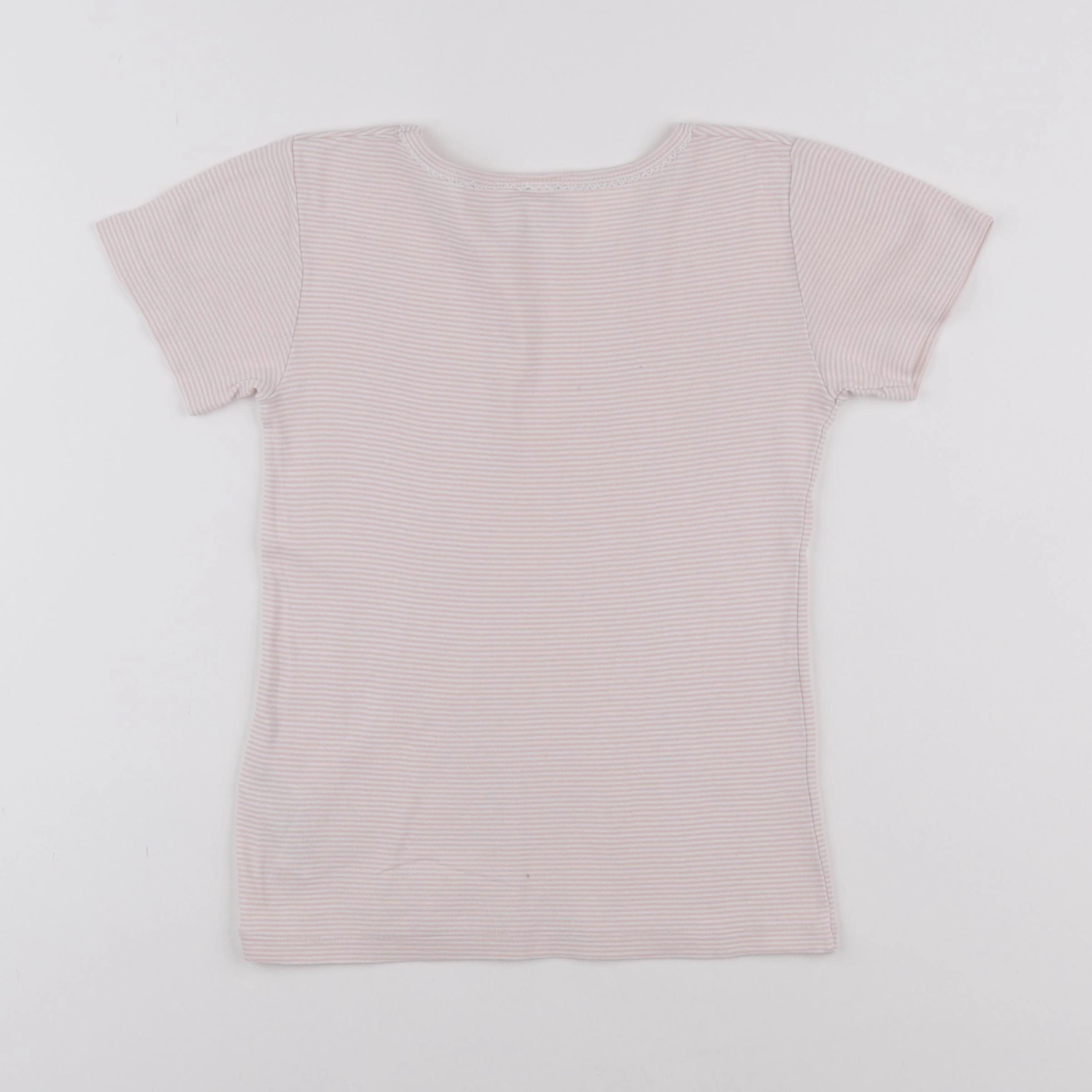 Petit Bateau - maillot de corps blanc, rose - 10 ans
