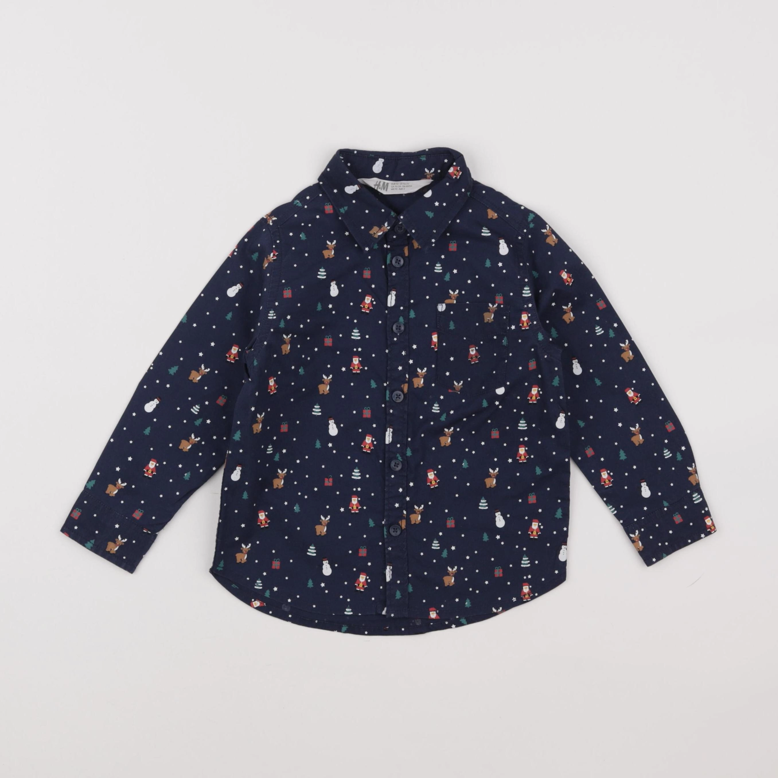 H&M - chemise bleu - 18 mois à 2 ans