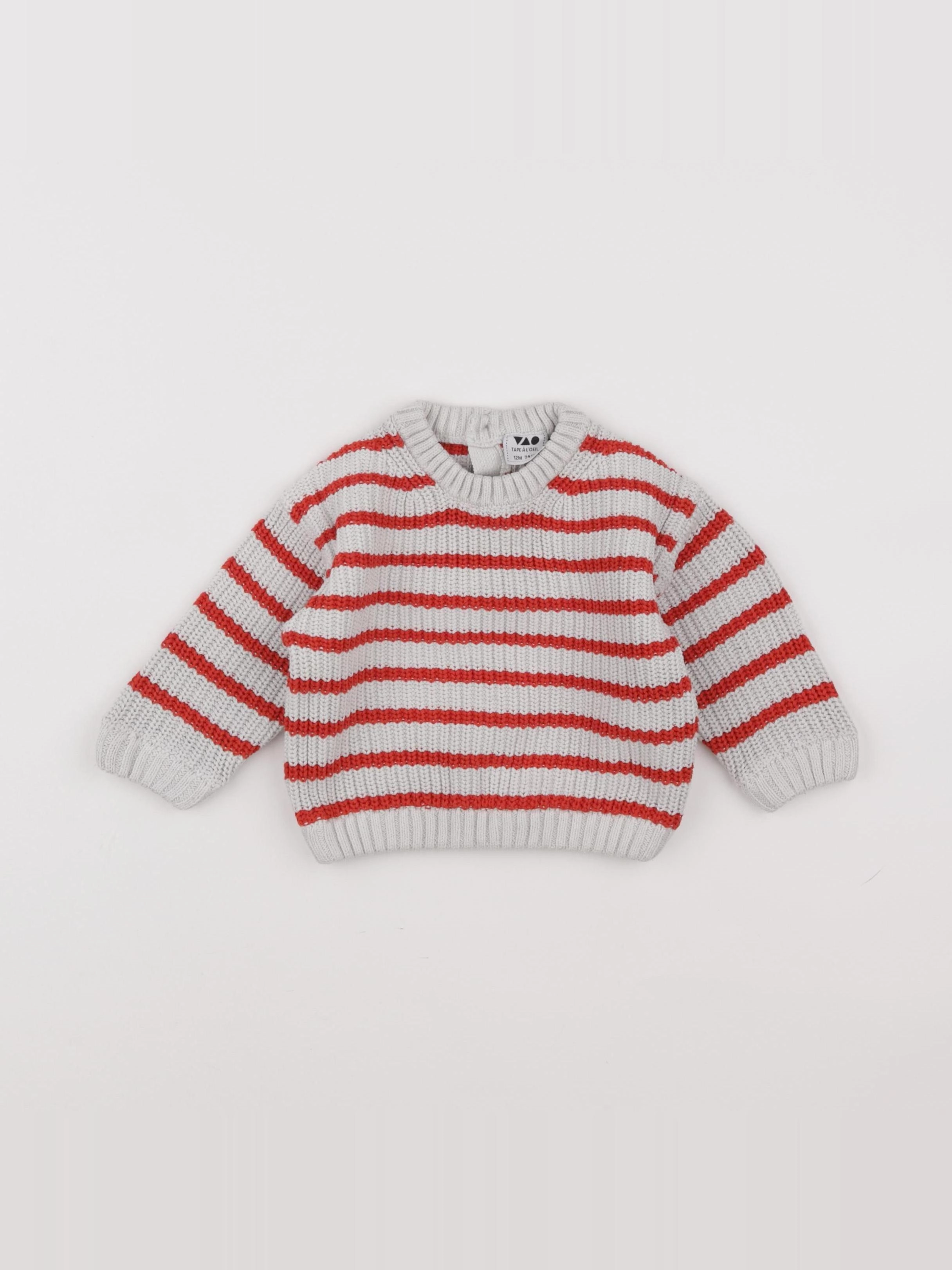 Tape à l'oeil - pull beige, rouge - 12 mois