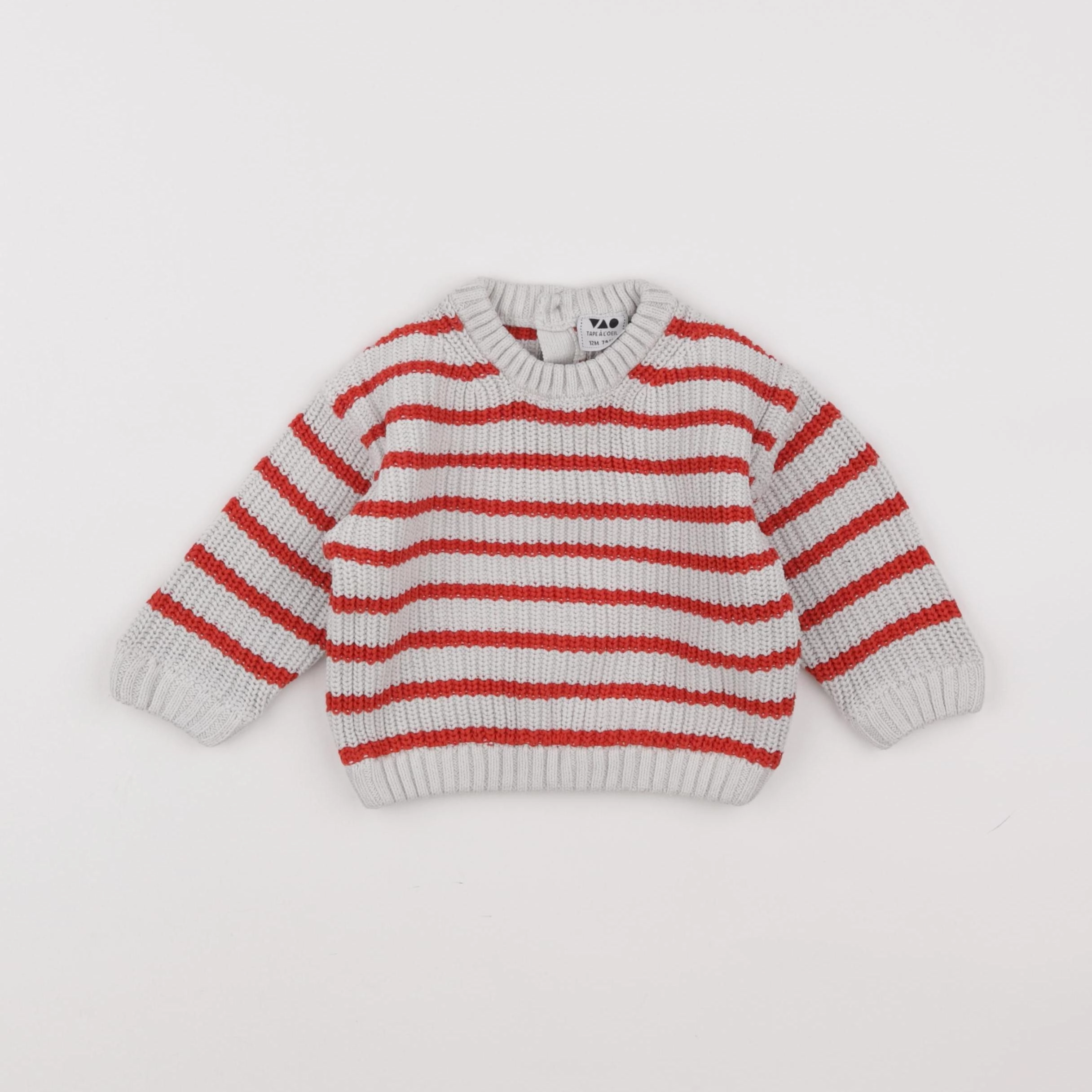 Tape à l'oeil - pull beige, rouge - 12 mois