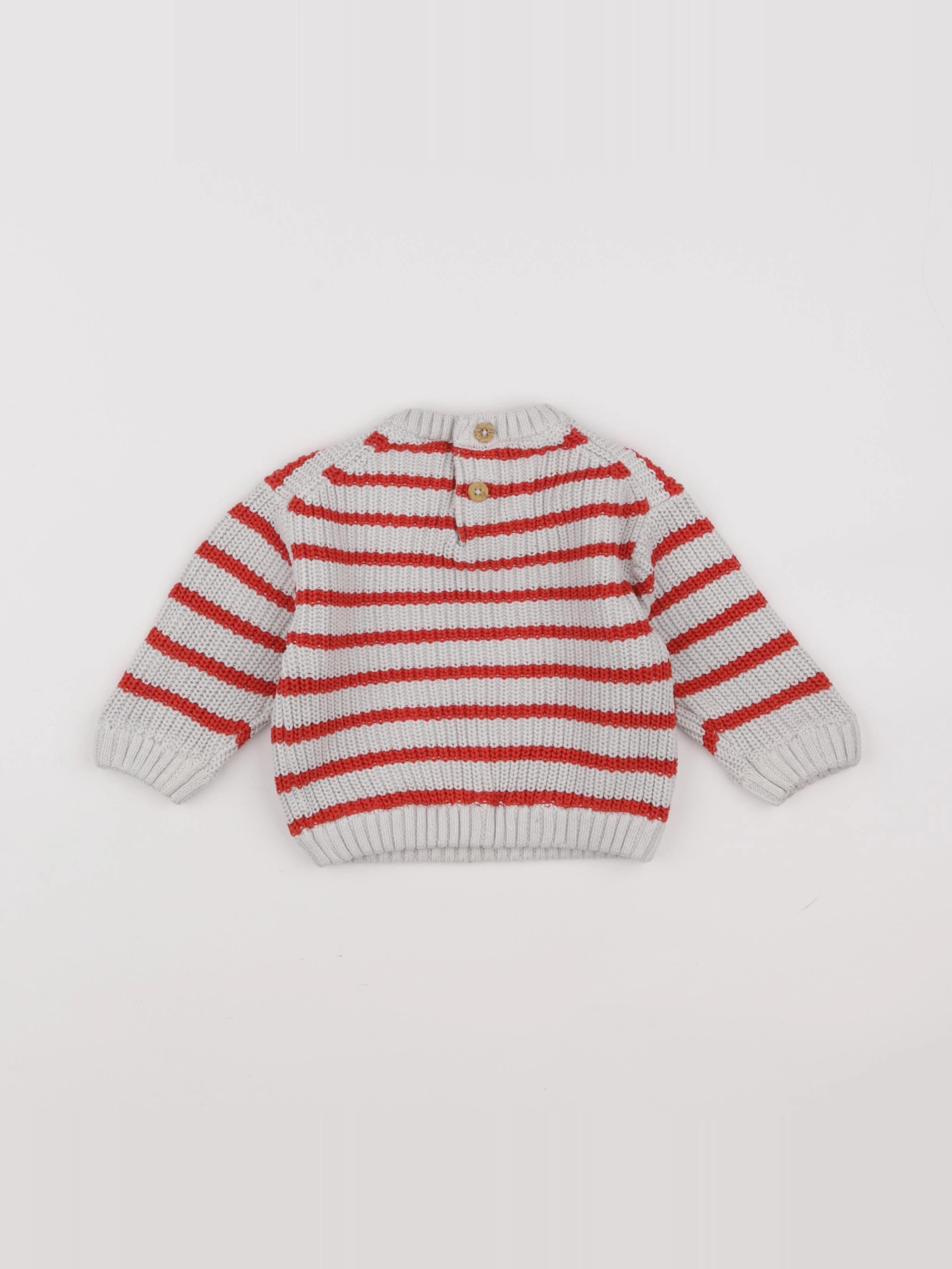 Tape à l'oeil - pull beige, rouge - 12 mois