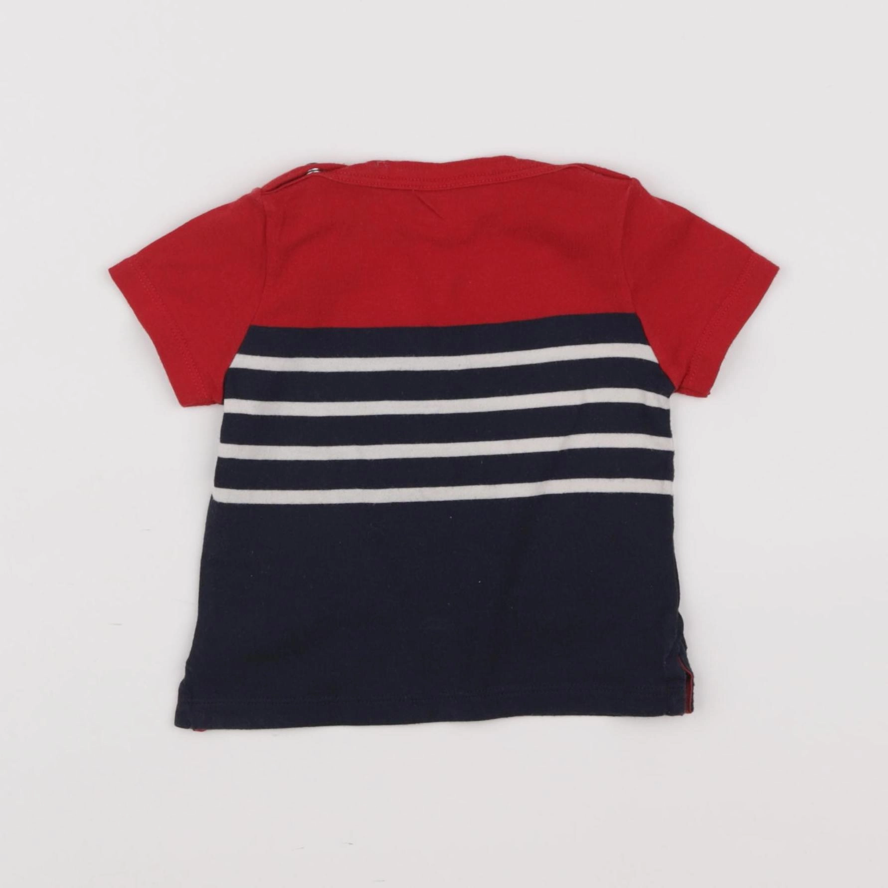 Petit Bateau - tee-shirt blanc, bleu - 12 mois