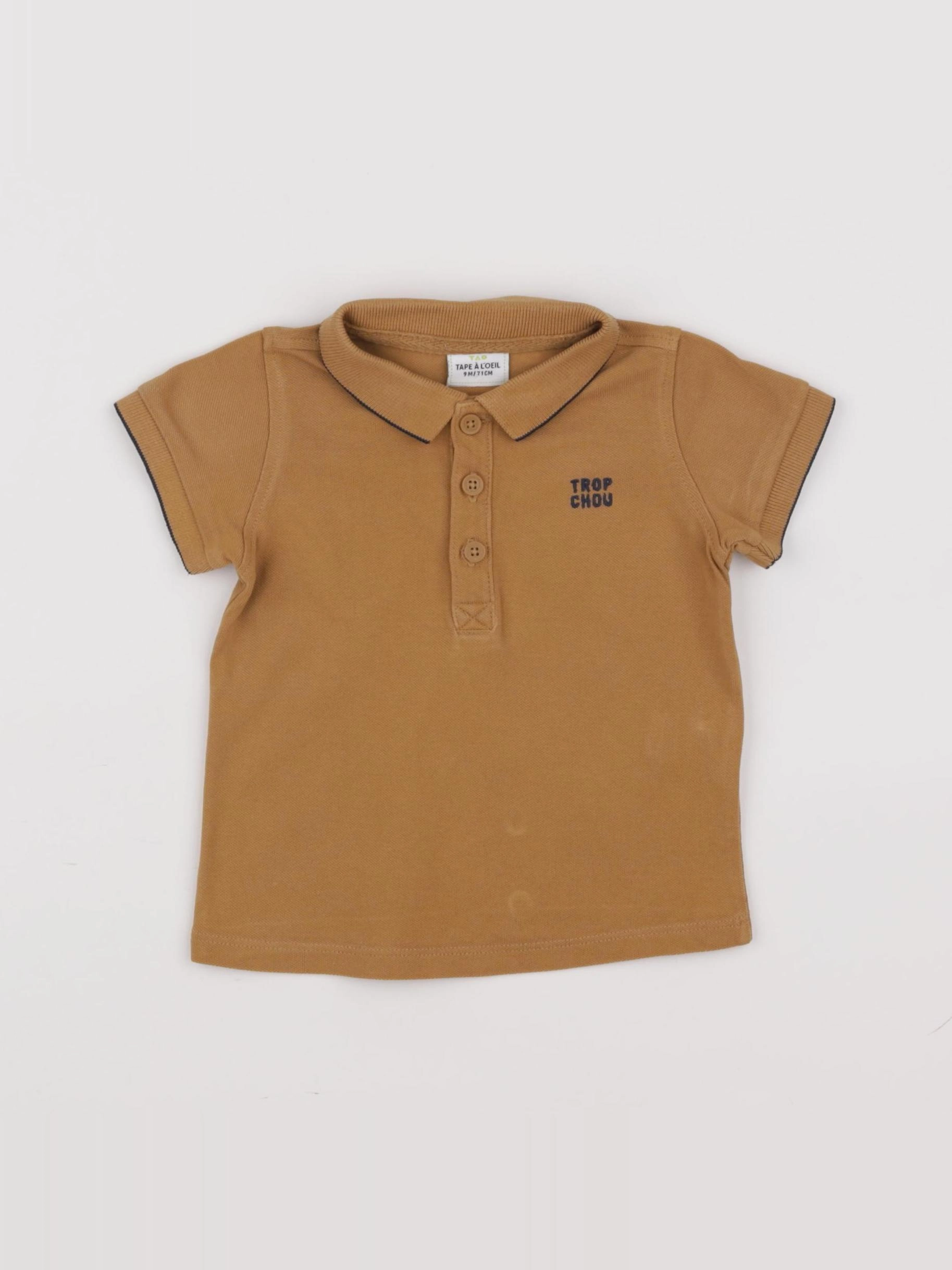 Tape à l'oeil - polo marron - 9 mois