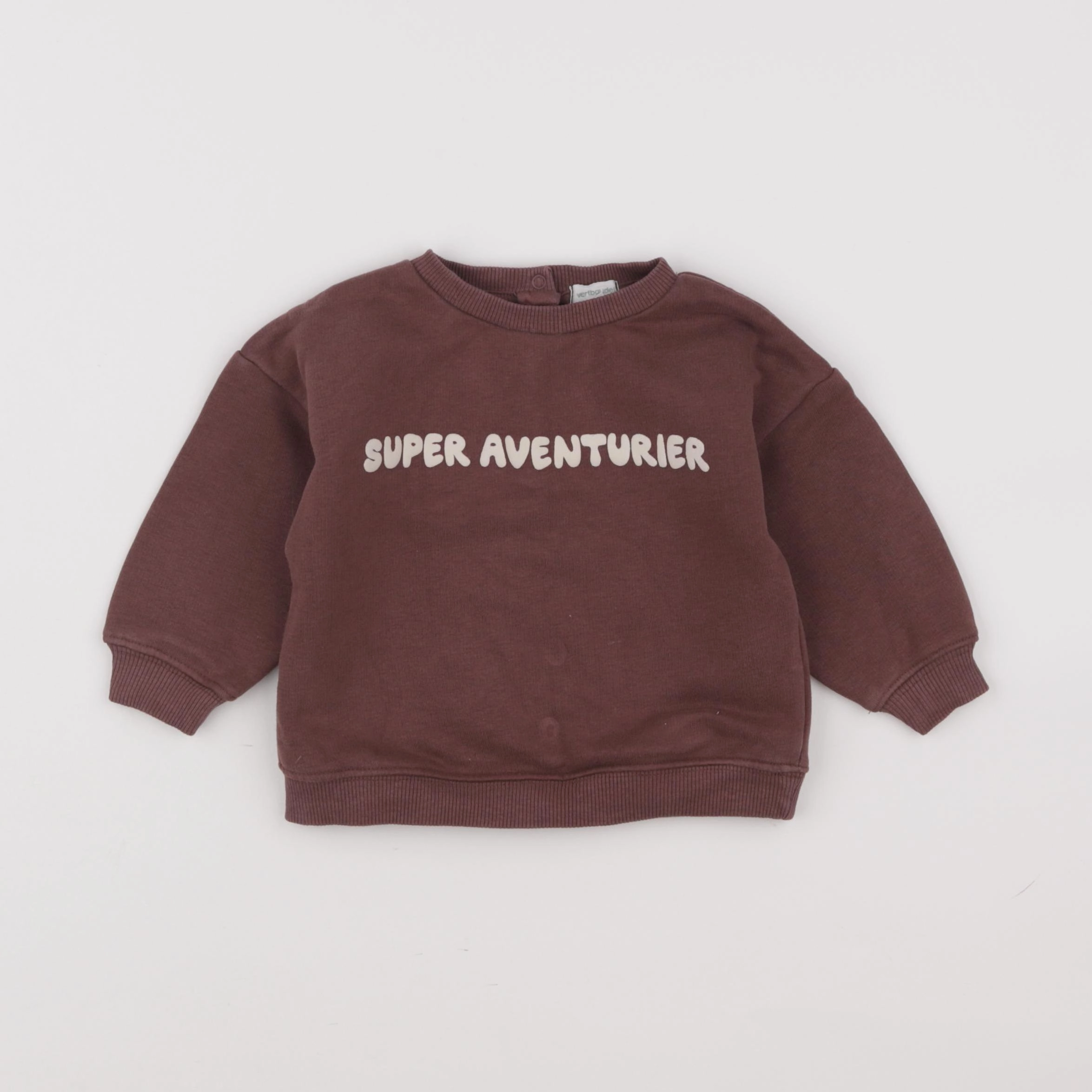 Vertbaudet - sweat marron - 12 mois