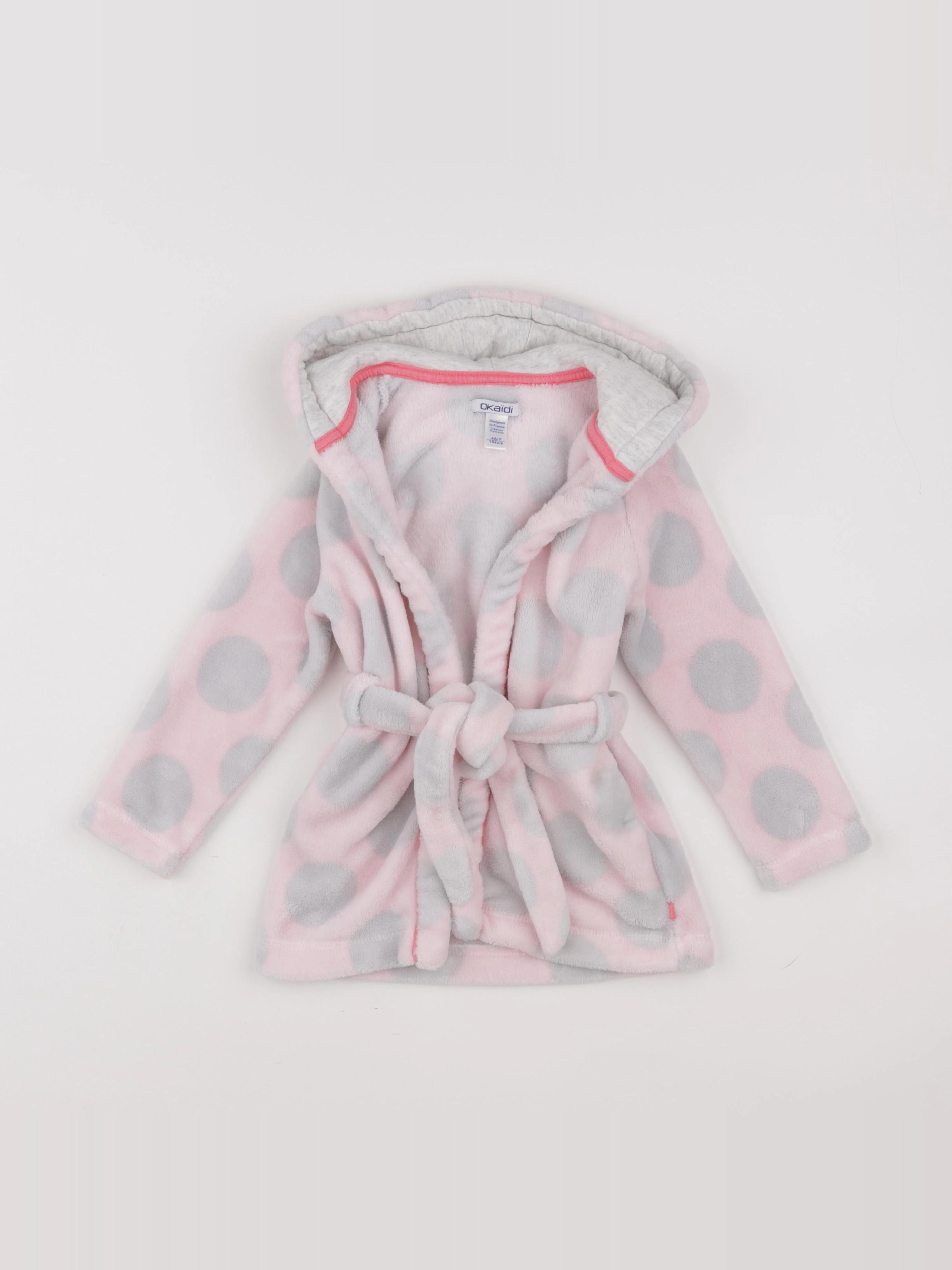 Okaidi - robe de chambre gris, rose - 4 ans