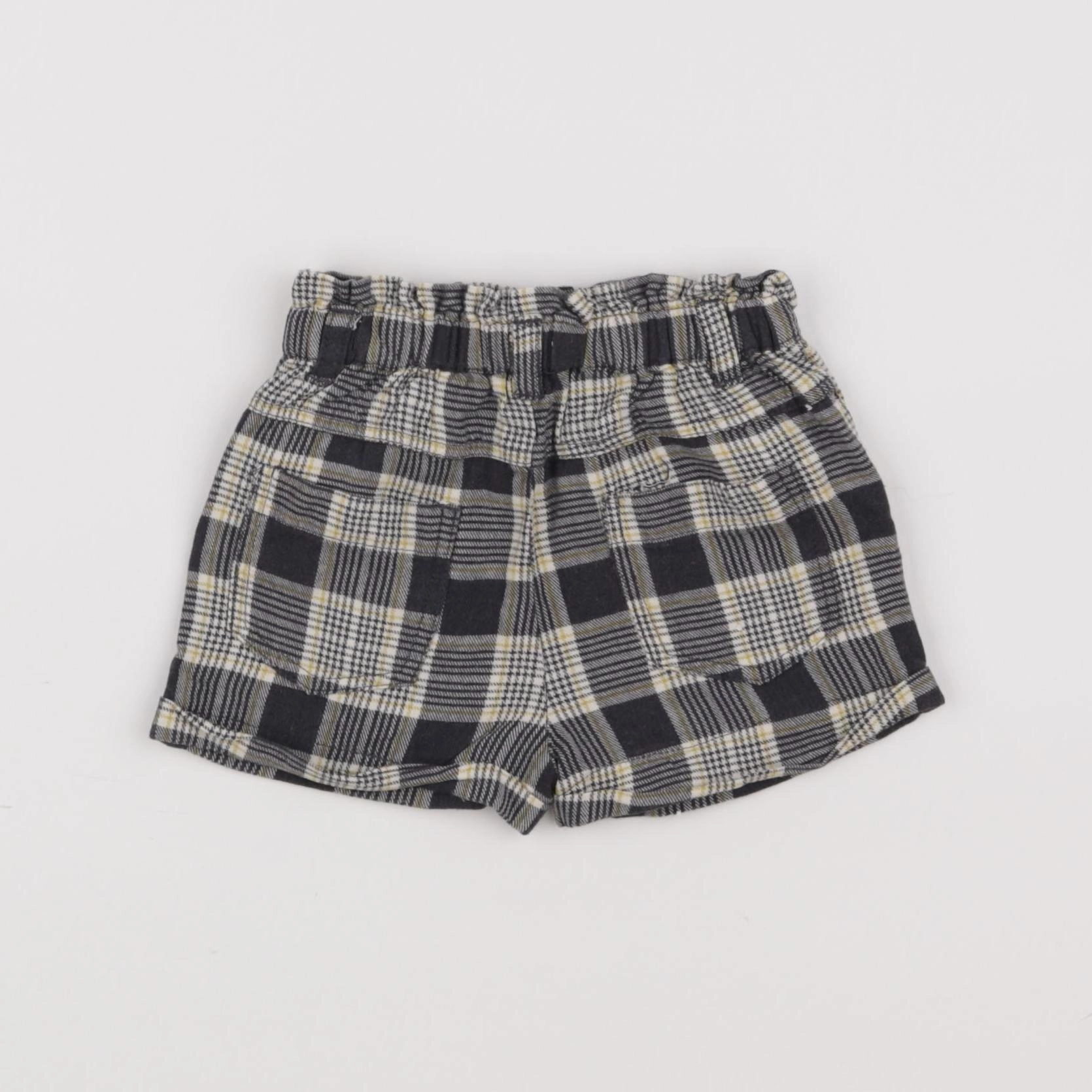 Vertbaudet - short blanc, gris - 9 mois