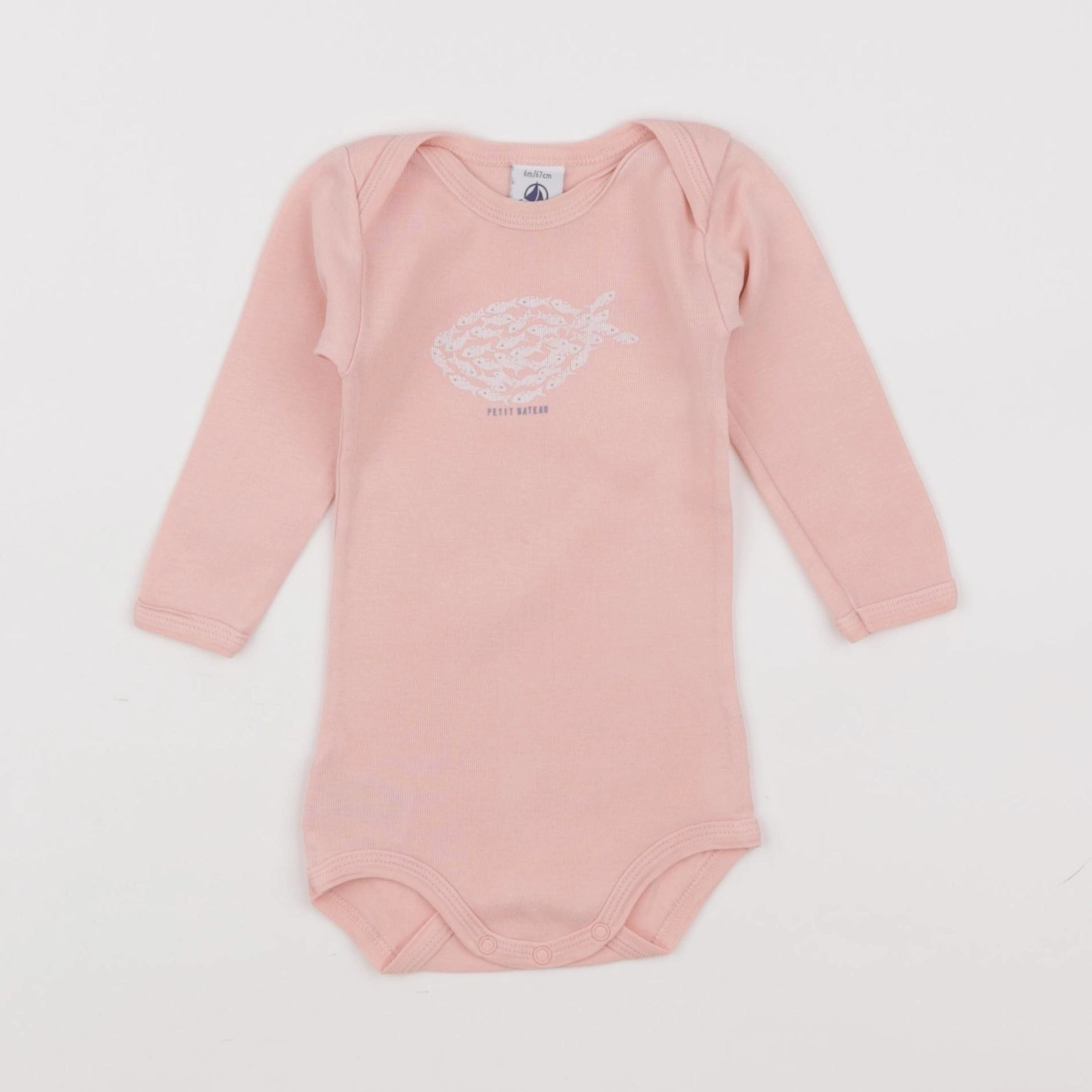 Petit Bateau - body rose - 6 mois