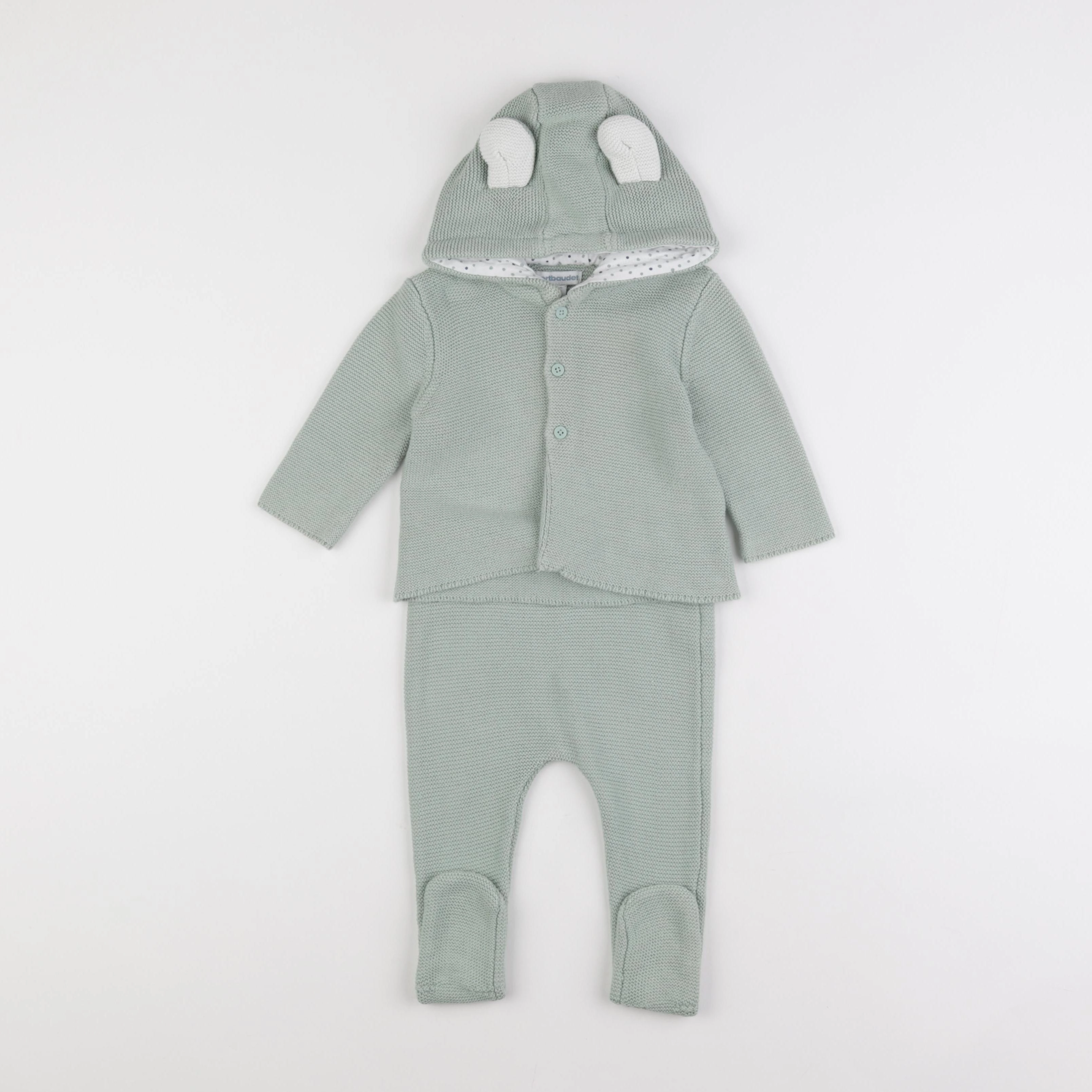 Vertbaudet - ensemble vert - 9 mois