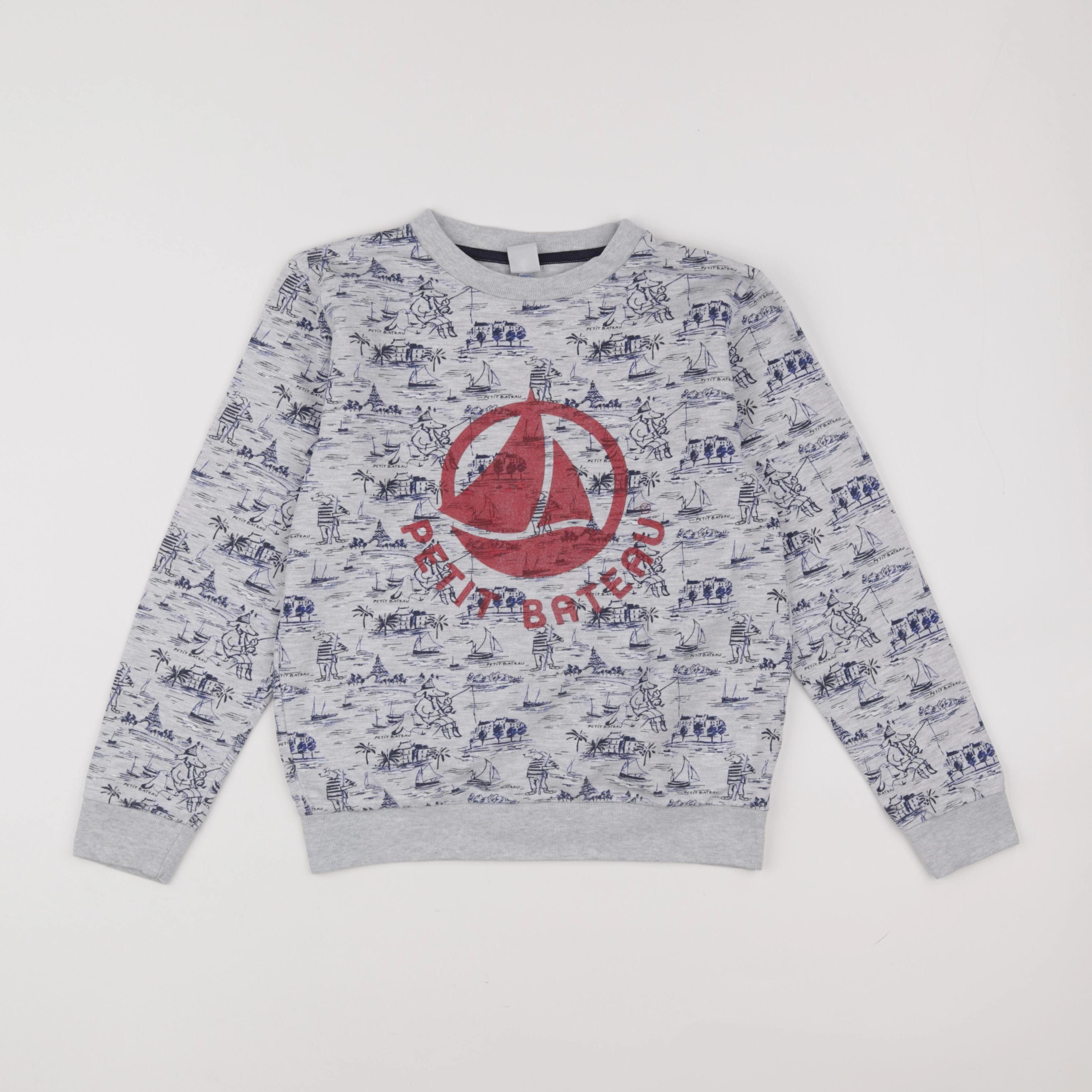 Petit Bateau - sweat gris - 10 ans