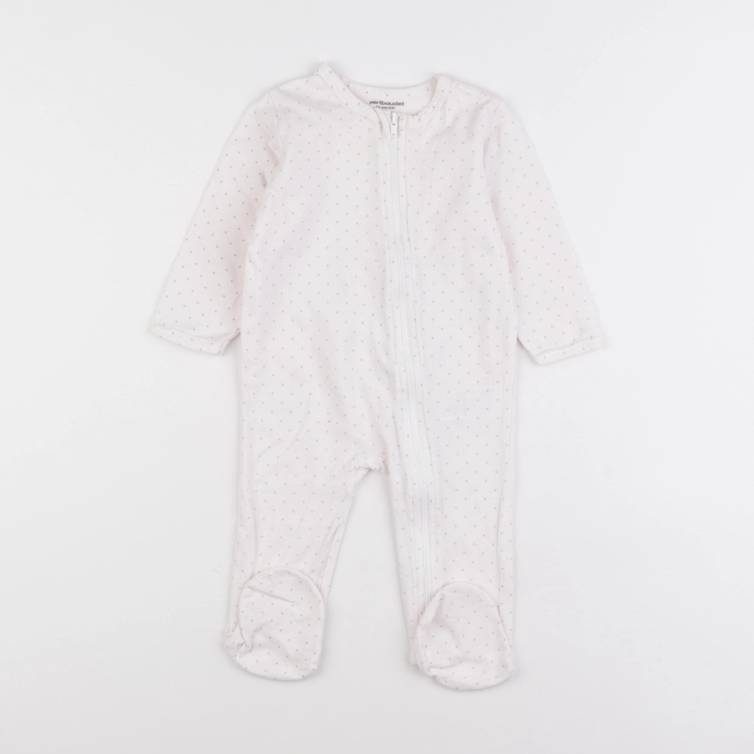 Vertbaudet - pyjama coton blanc, bleu - 9 mois