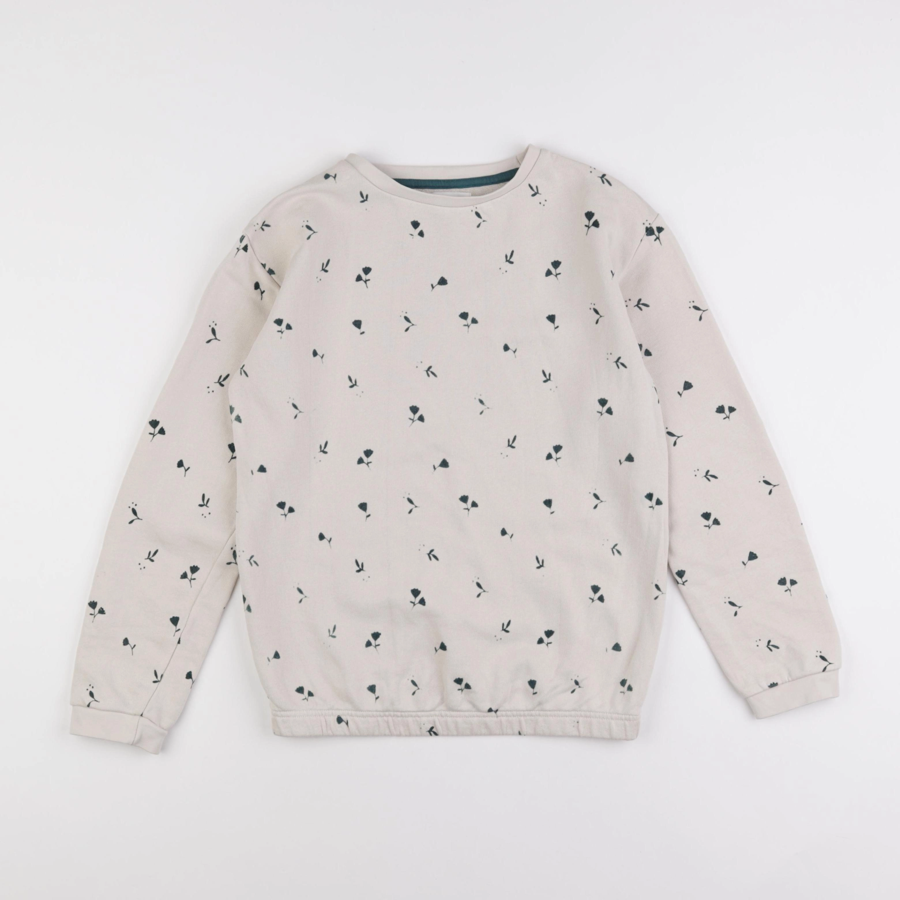 Little Cigogne - sweat beige, vert - 12 ans