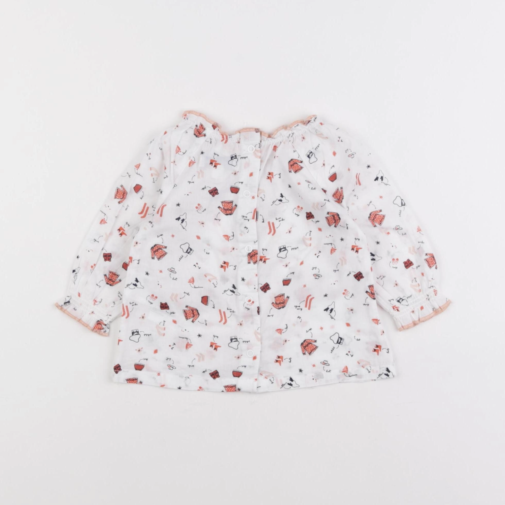 Vertbaudet - blouse multicolore - 6 mois