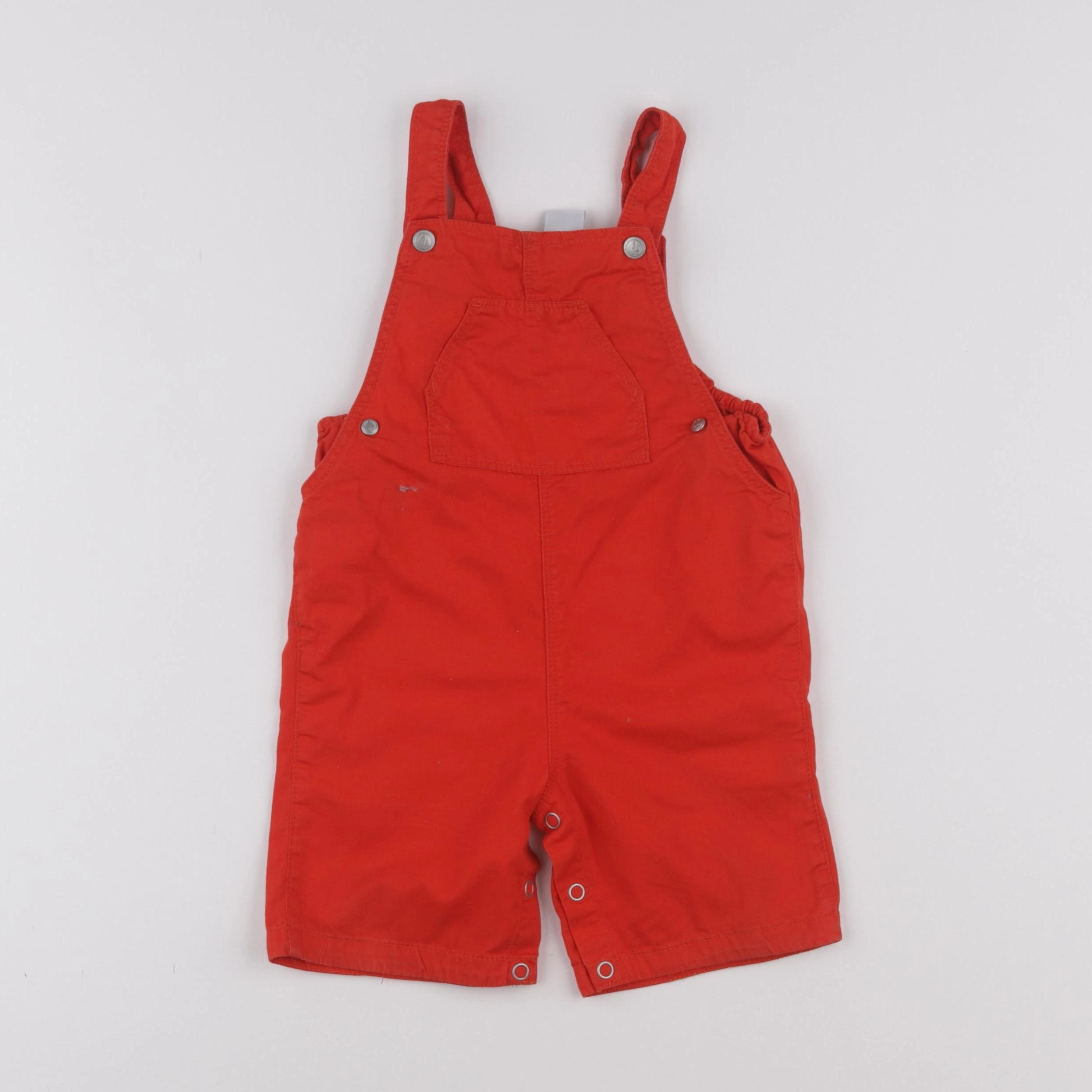 Petit Bateau - salopette rouge - 2 ans