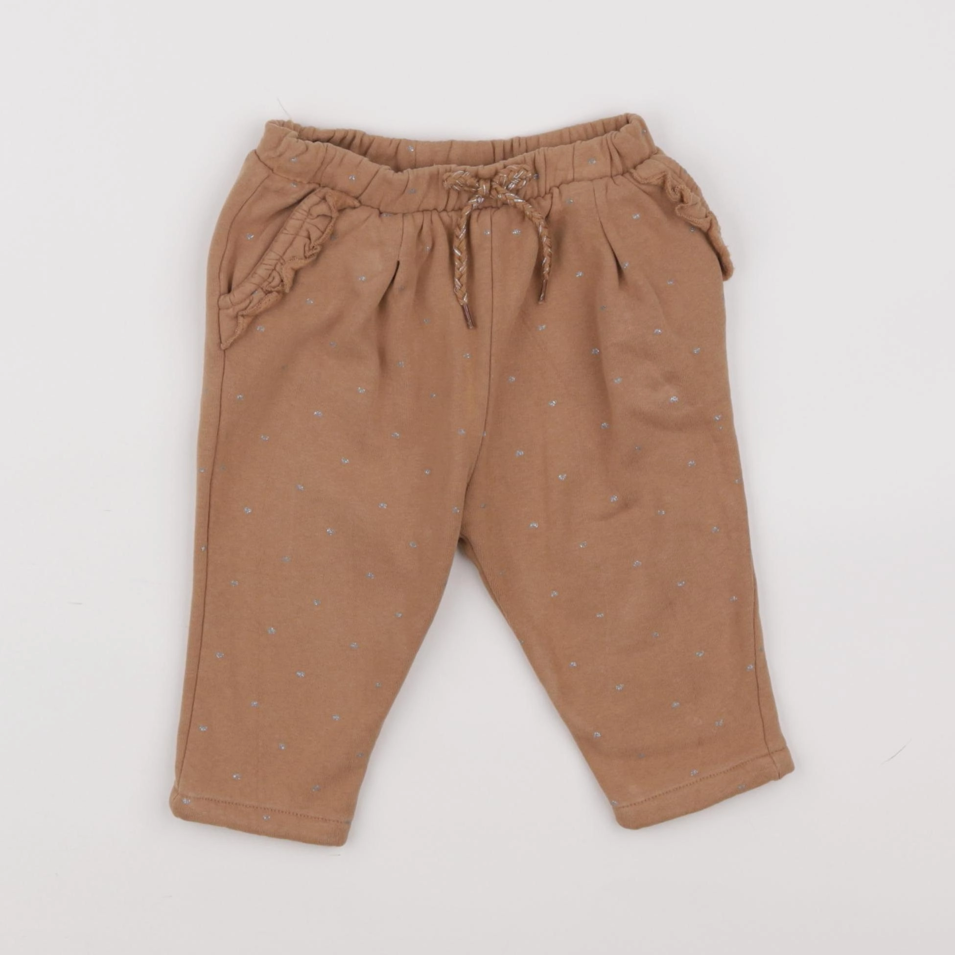 Vertbaudet - jogging marron, argent - 9 mois