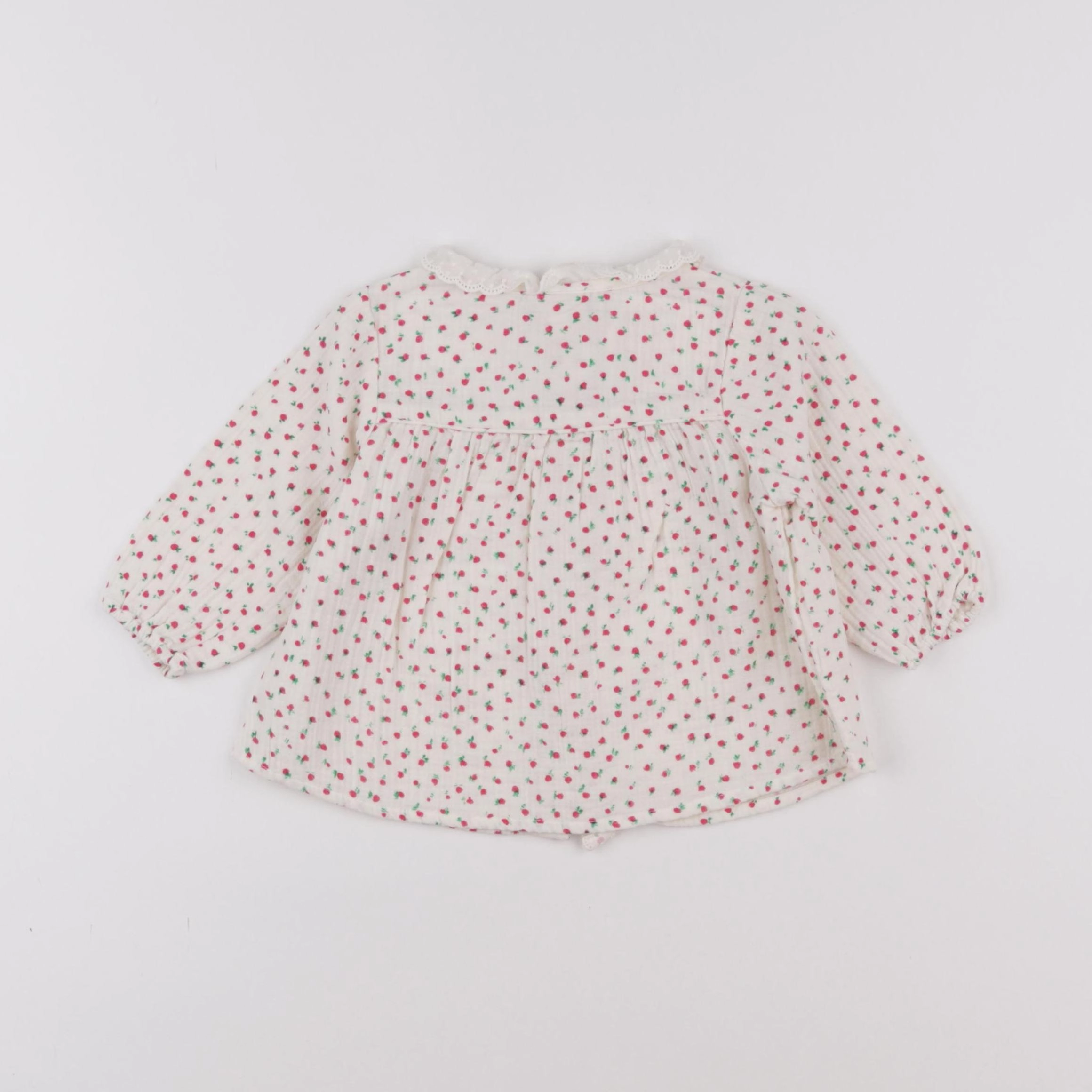 Bonton - blouse blanc, rouge - 6 mois