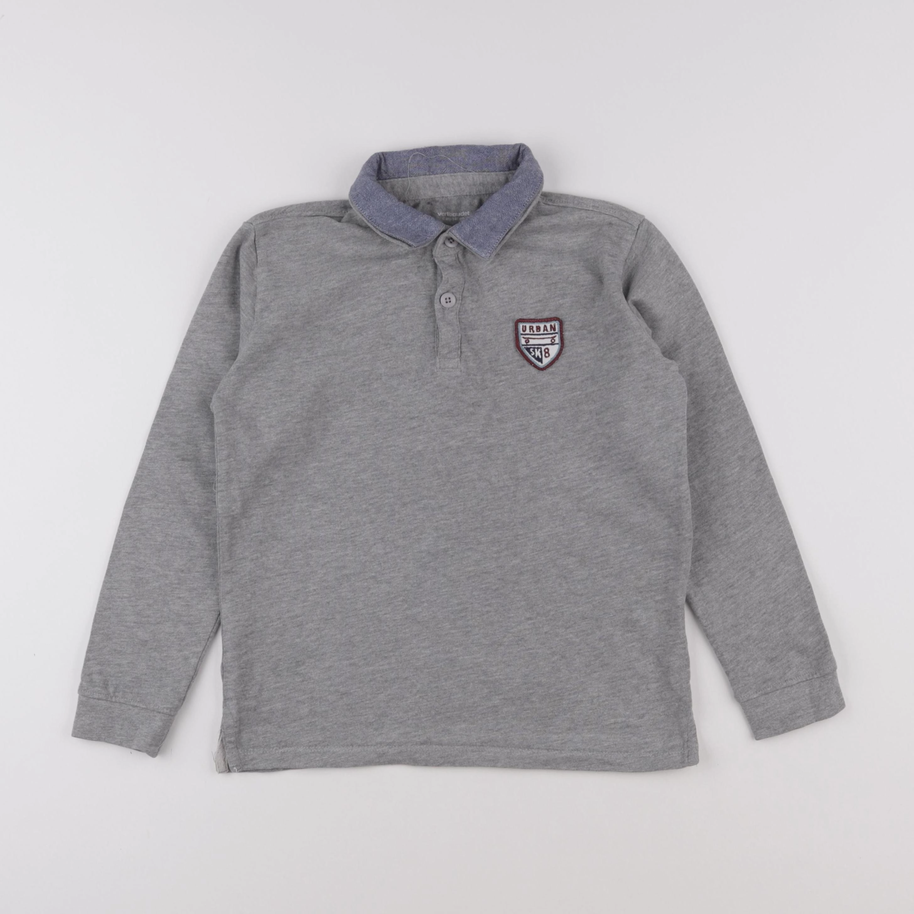Vertbaudet - polo gris - 10 ans