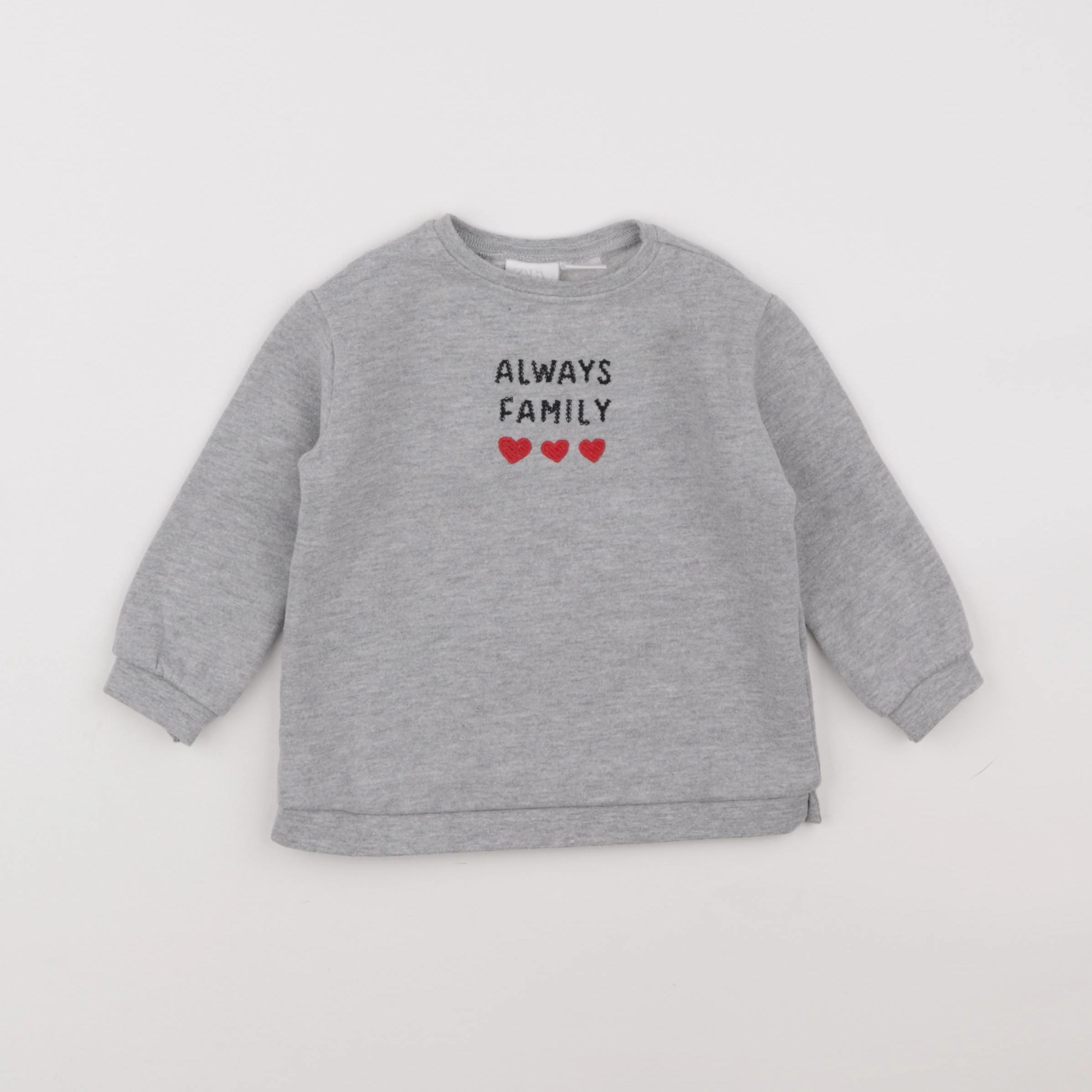 Zara - sweat gris - 6/9 mois