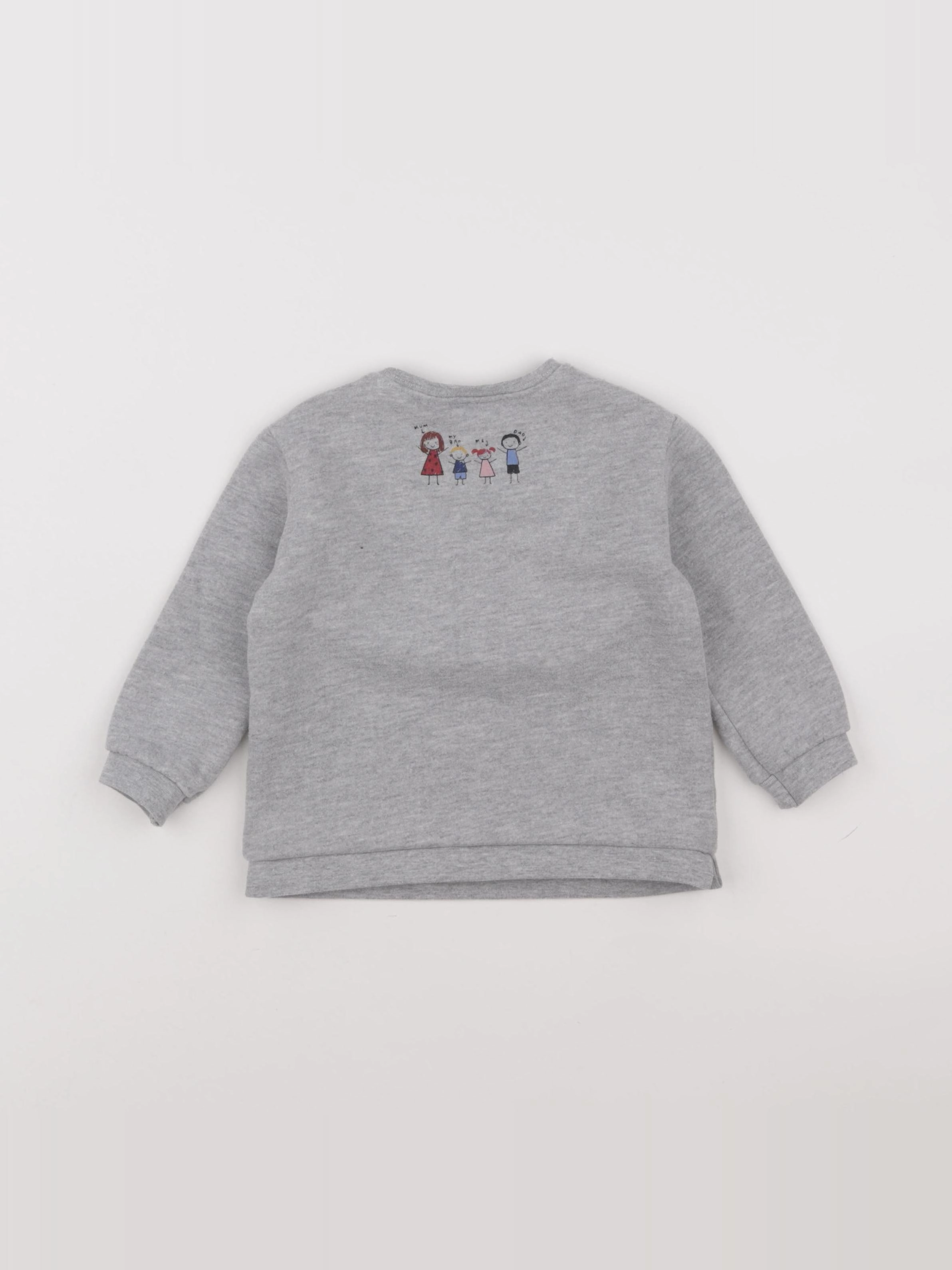 Zara - sweat gris - 6/9 mois