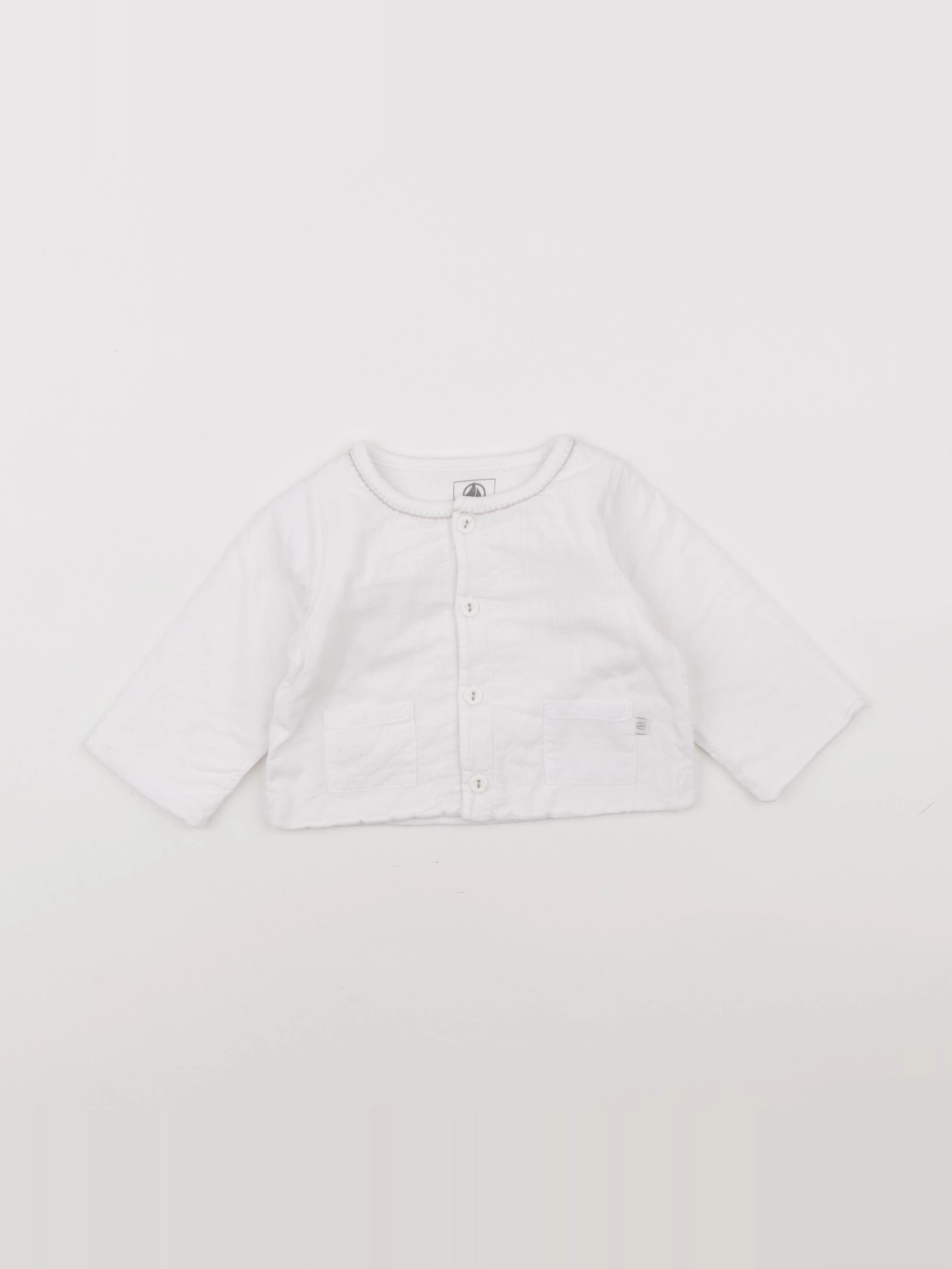 Petit Bateau - sweat blanc - 3 mois