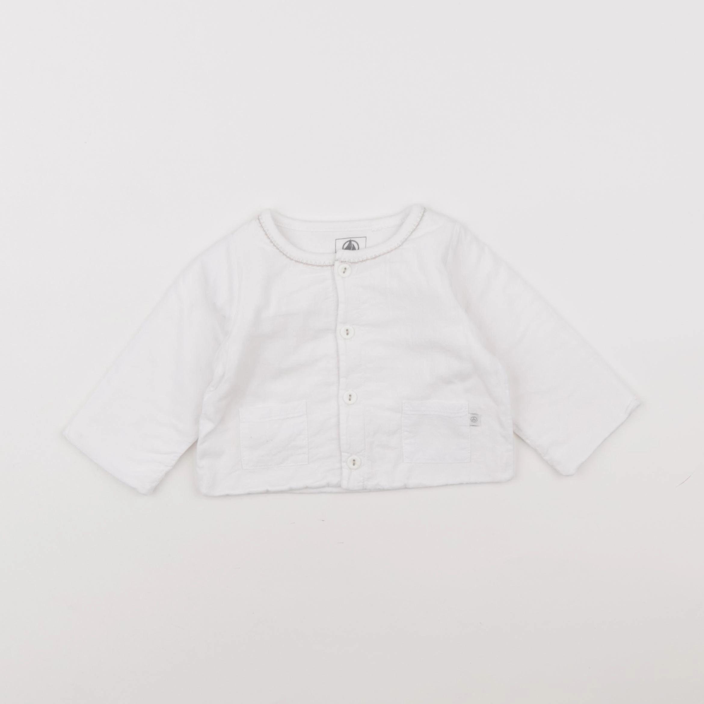 Petit Bateau - sweat blanc - 3 mois