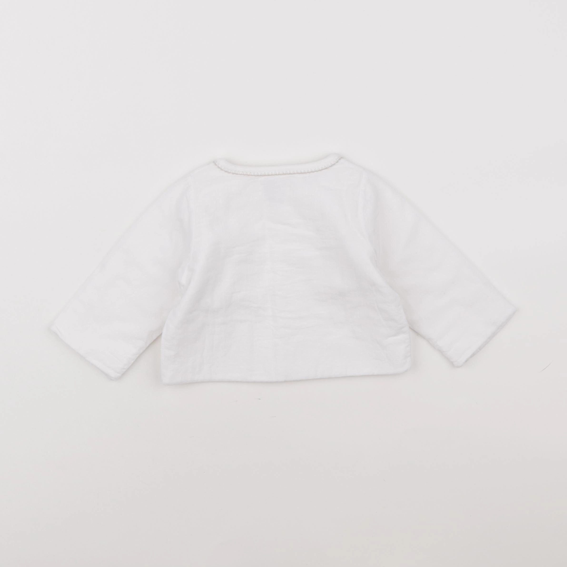 Petit Bateau - sweat blanc - 3 mois