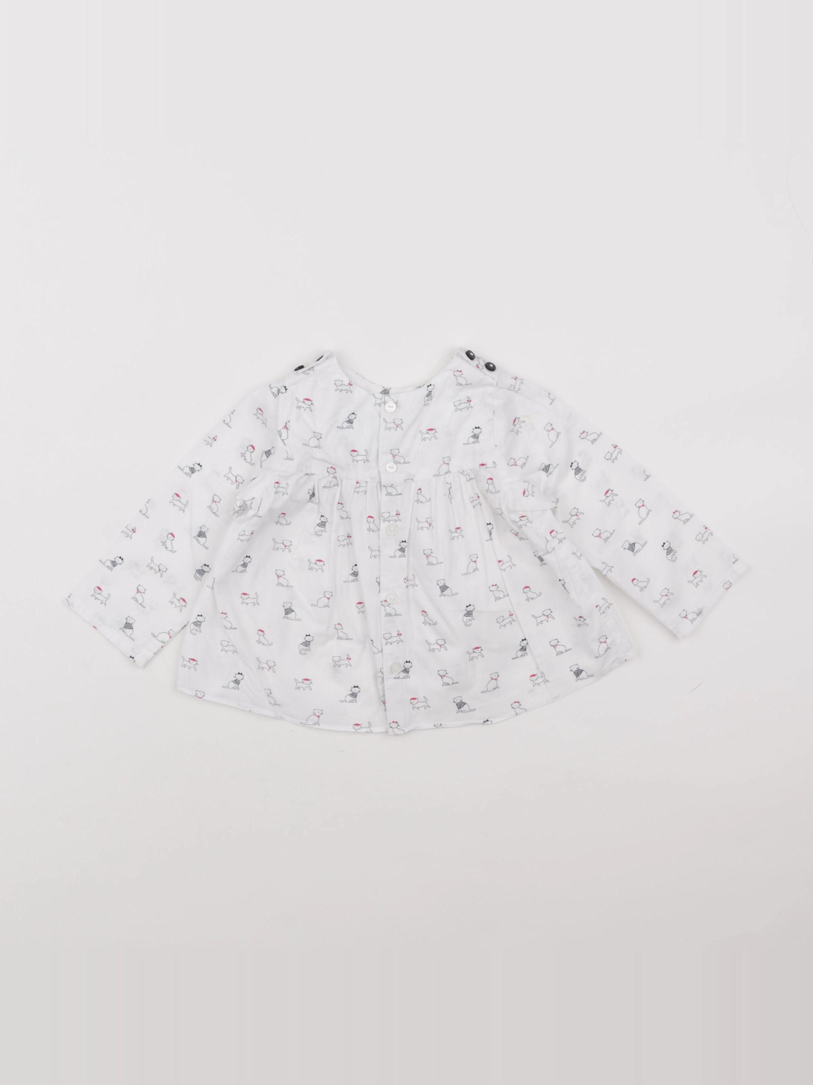 Jacadi - blouse blanc - 12 mois