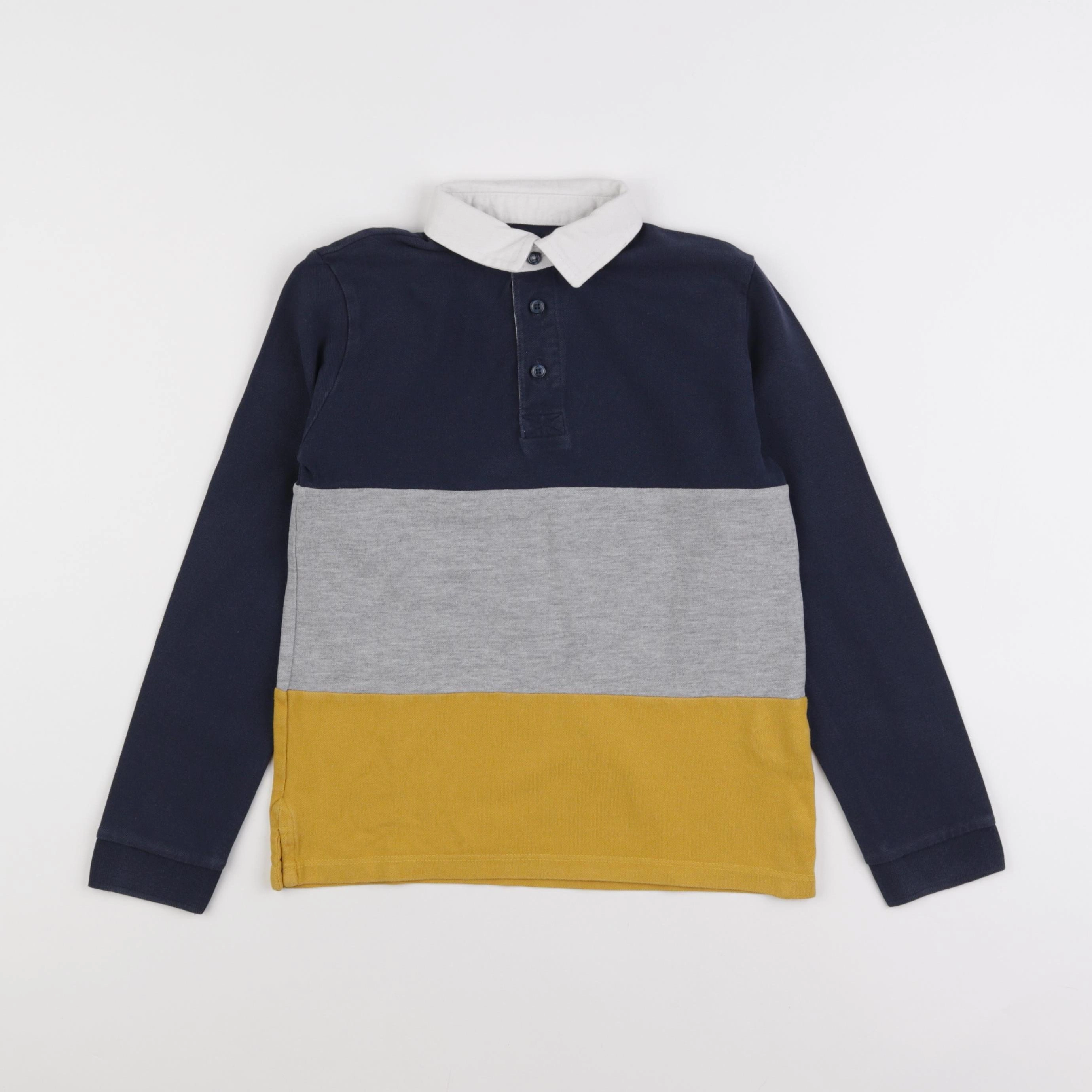 Monoprix - polo bleu, jaune - 8 ans