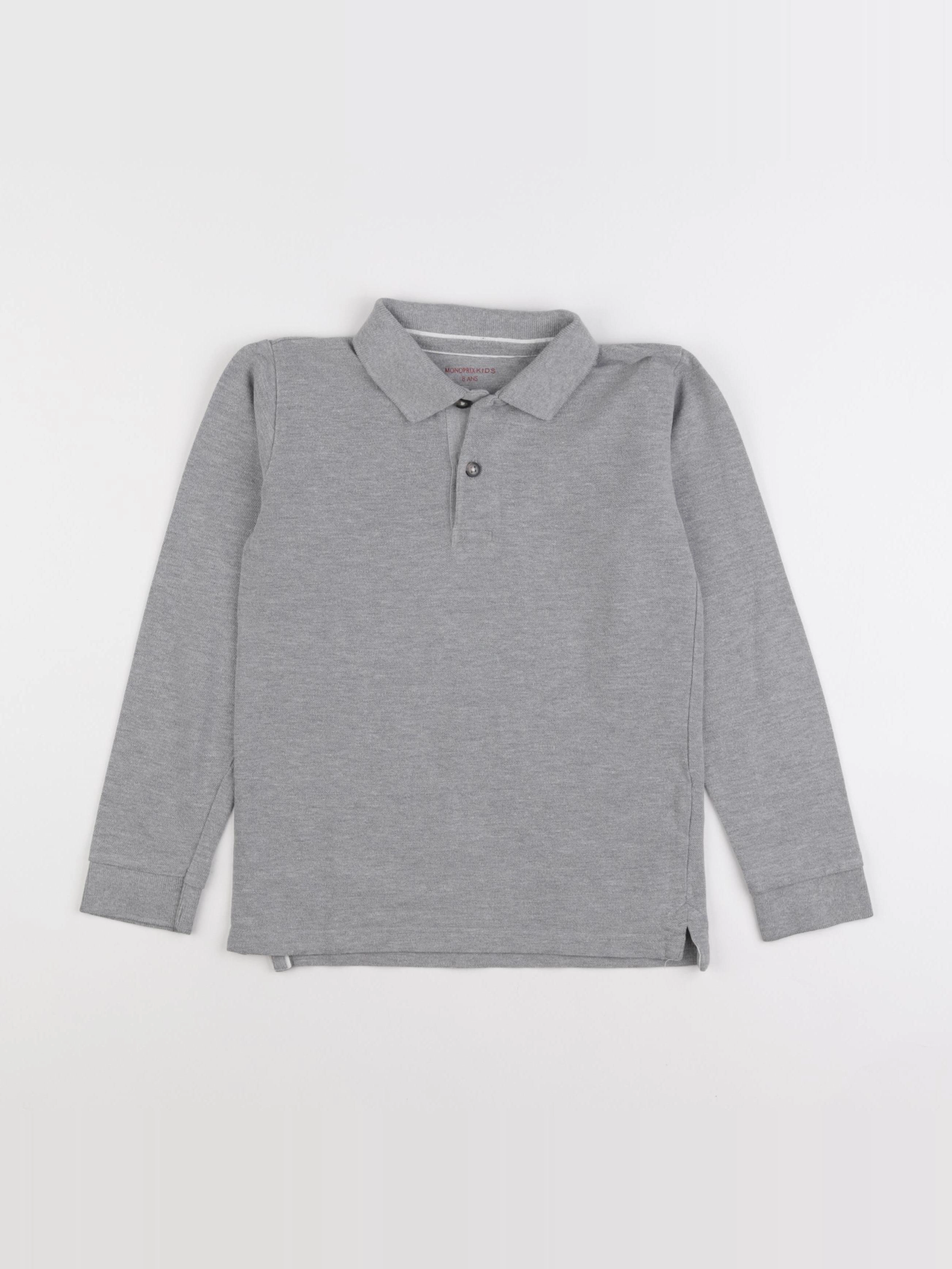 Monoprix - polo gris - 8 ans