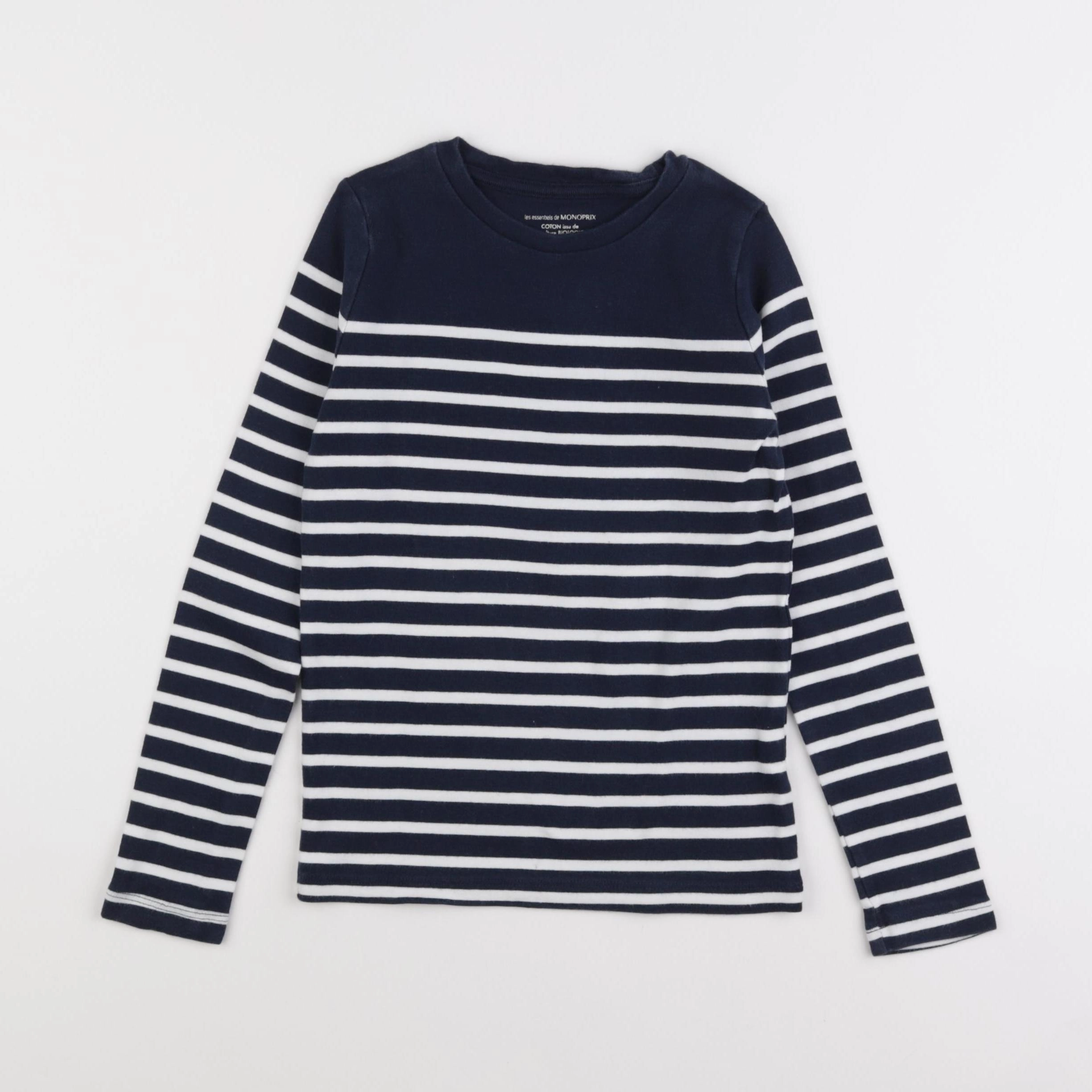 Monoprix - tee-shirt bleu, blanc - 8 ans