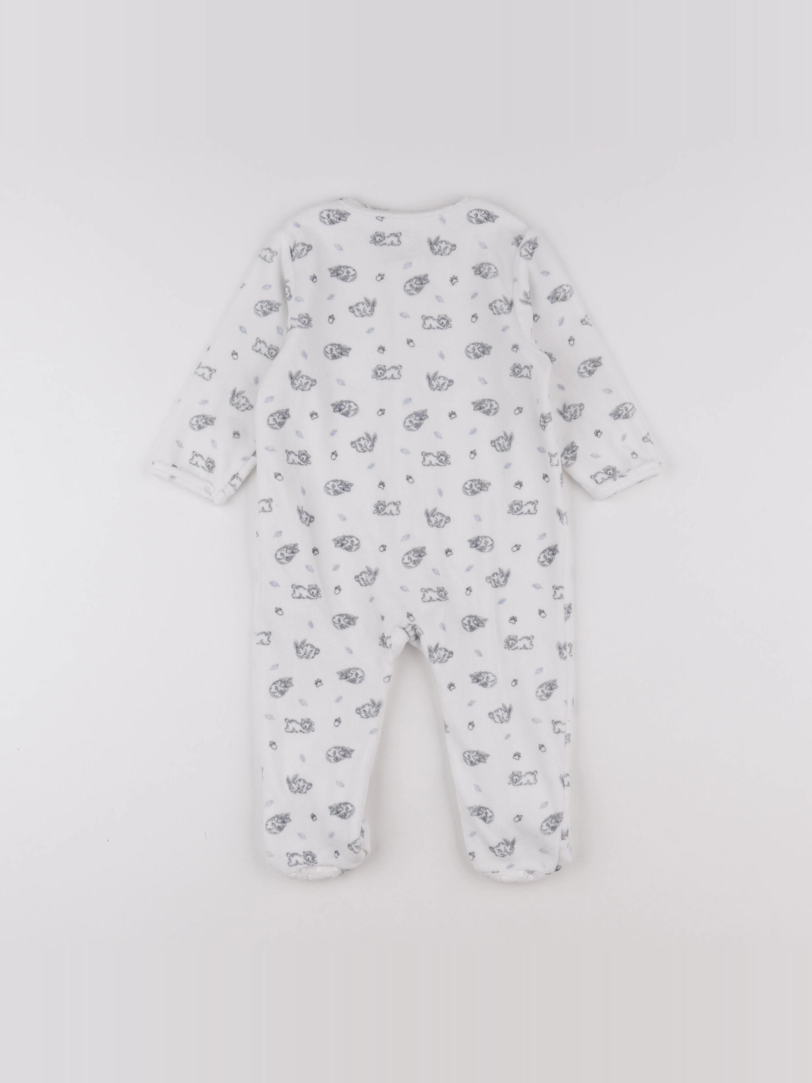 Vertbaudet - pyjama velours blanc - 12 mois