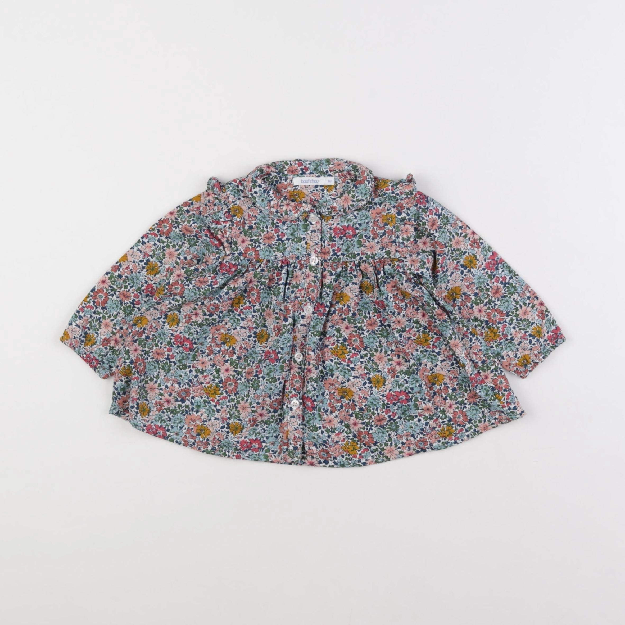 Boutchou - blouse vert - 9 mois