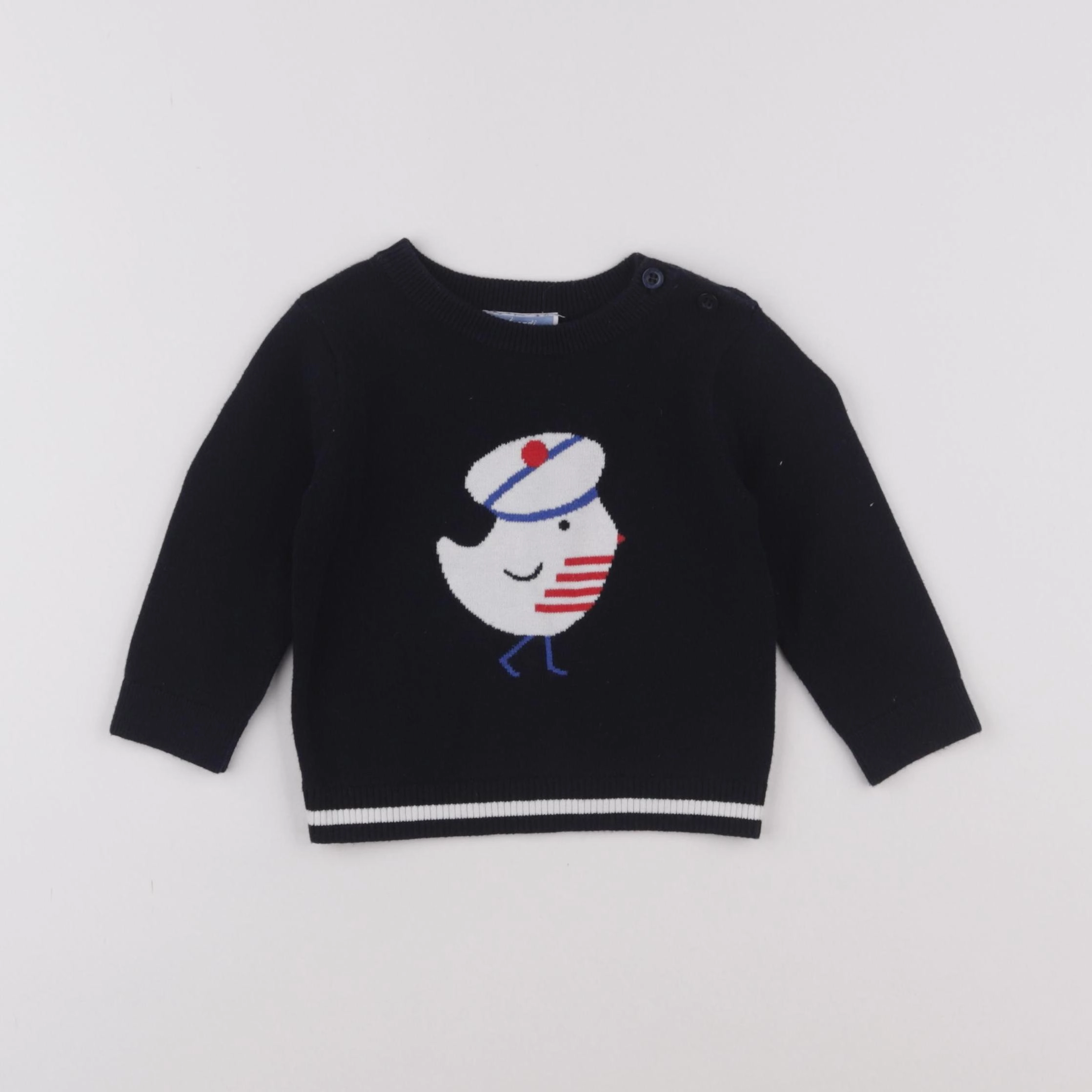 Jacadi - pull bleu - 12 mois