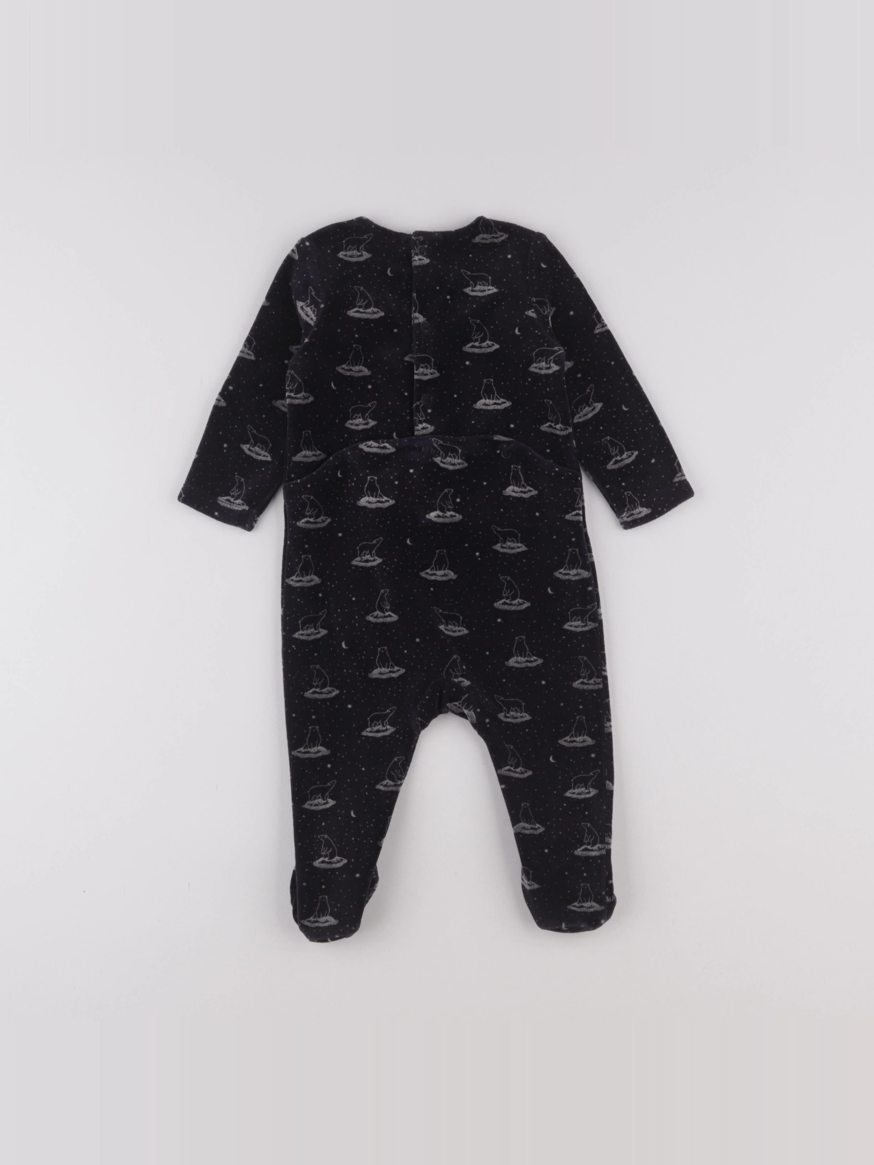 Natalys - pyjama velours bleu - 9 mois