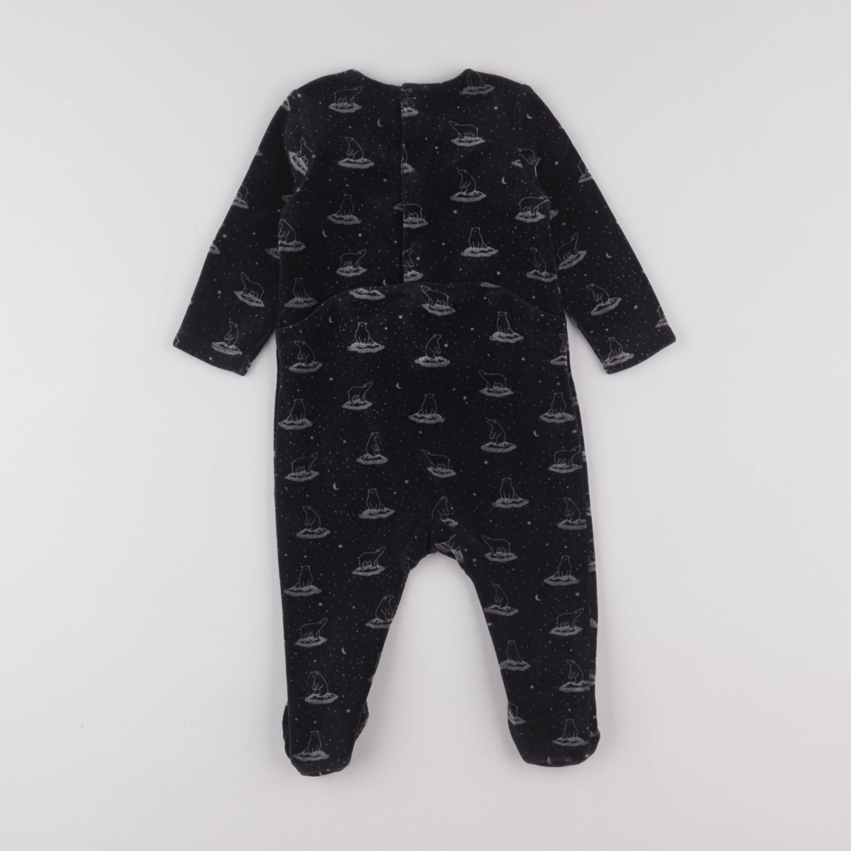 Natalys - pyjama velours bleu - 9 mois