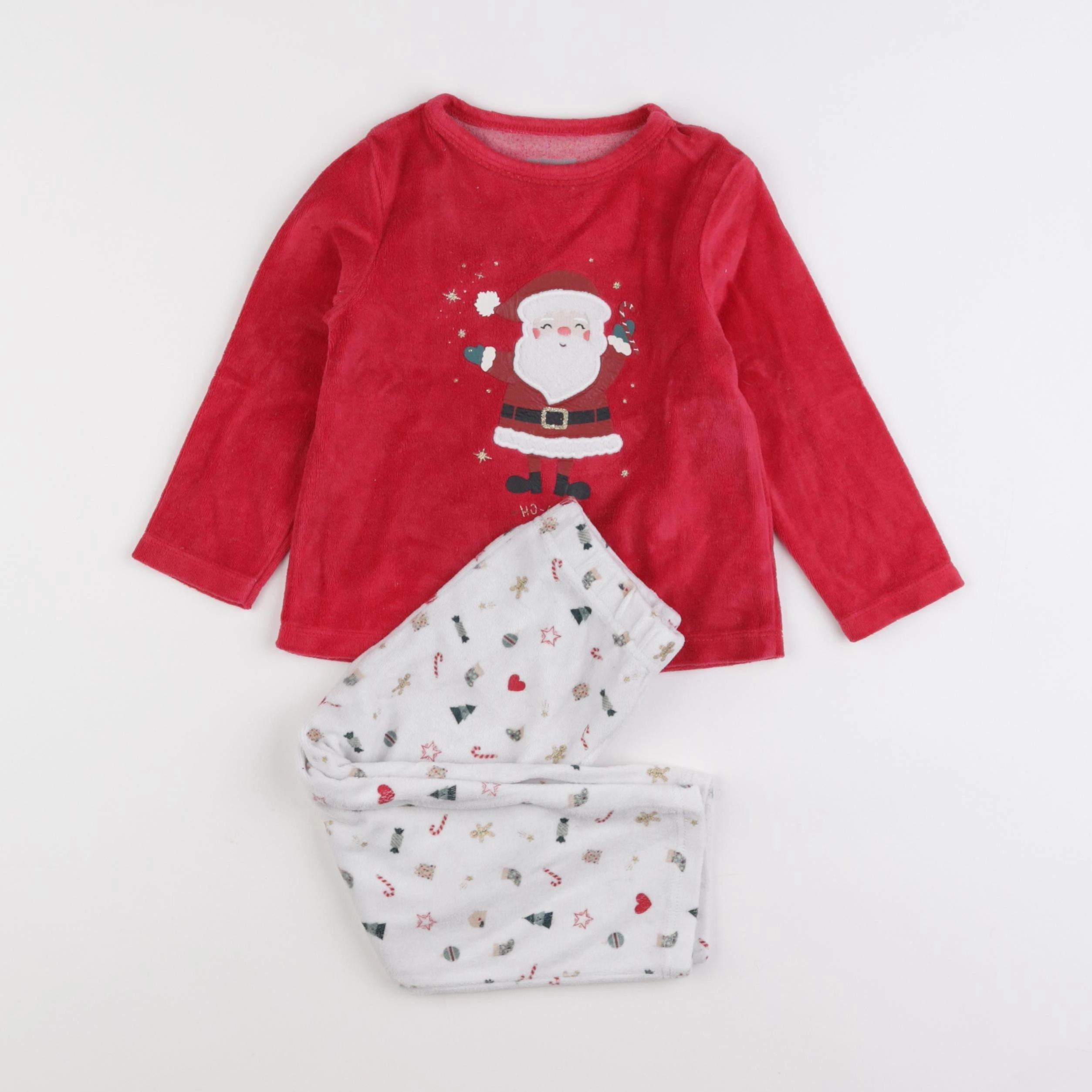 Vertbaudet - pyjama velours rouge - 3 ans