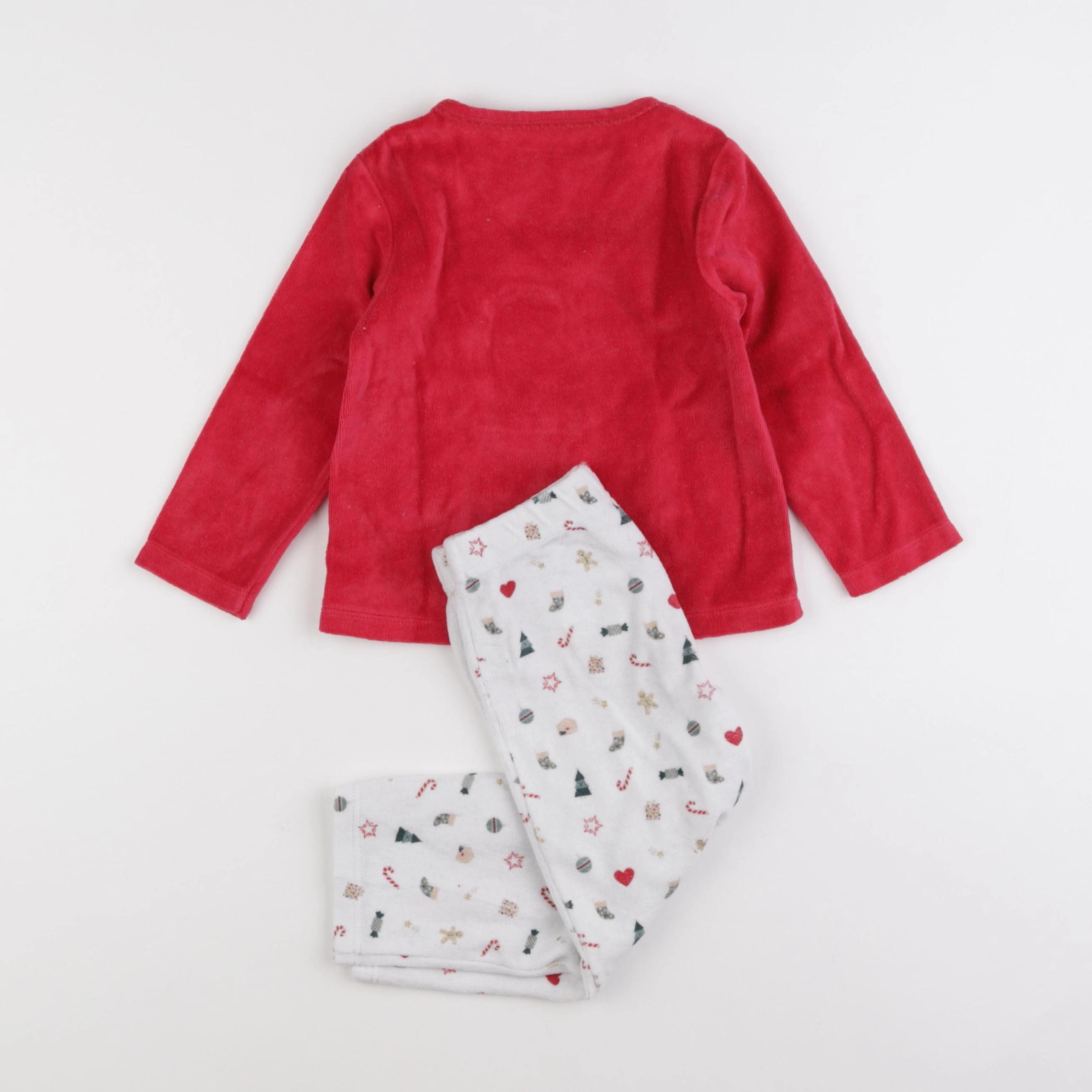 Vertbaudet - pyjama velours rouge - 3 ans