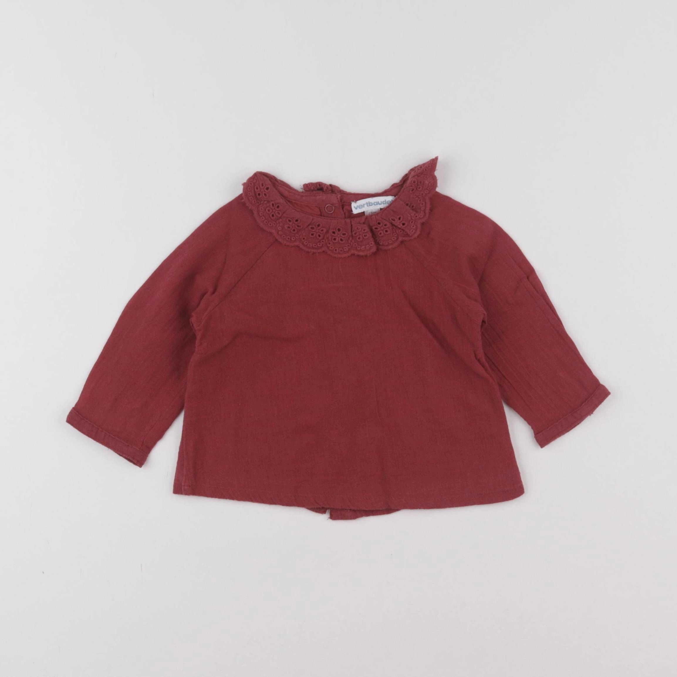 Vertbaudet - blouse rouge - 6 mois