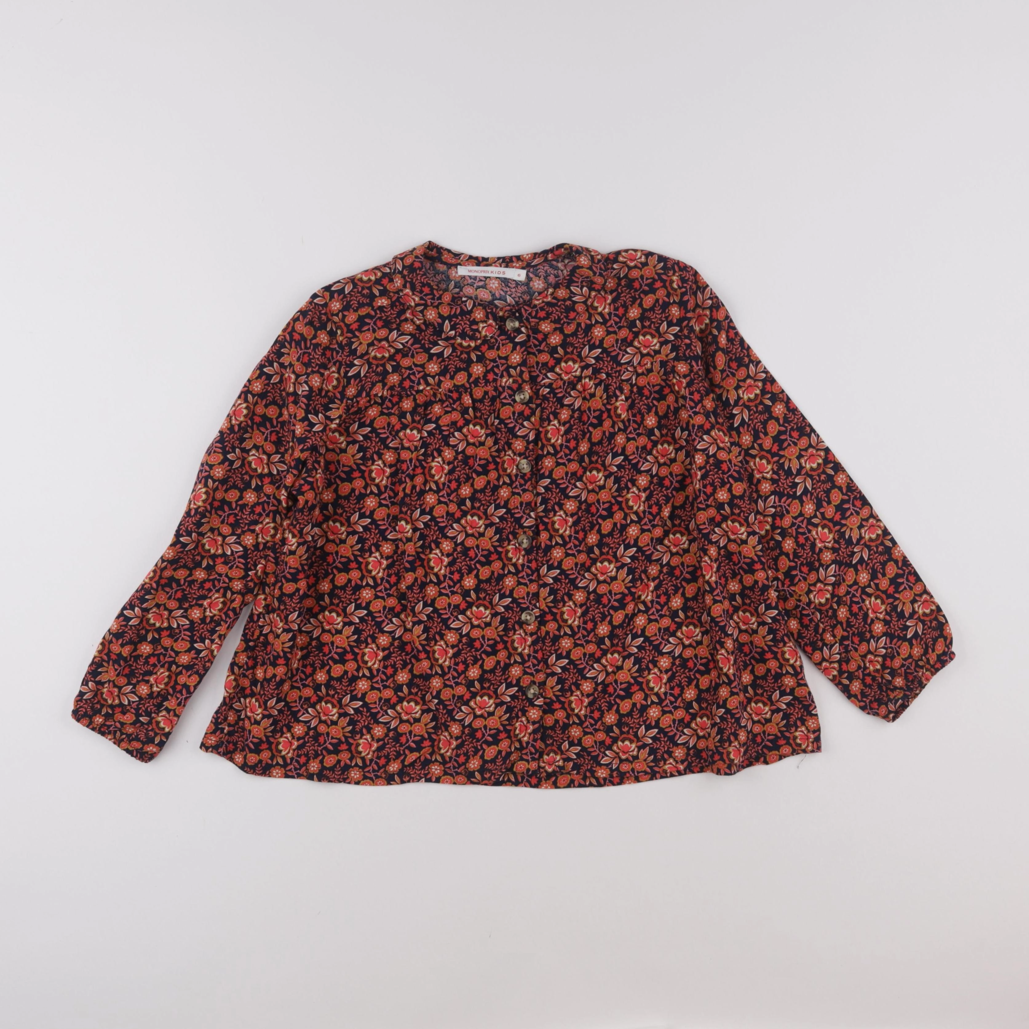 Monoprix - blouse bleu - 6 ans