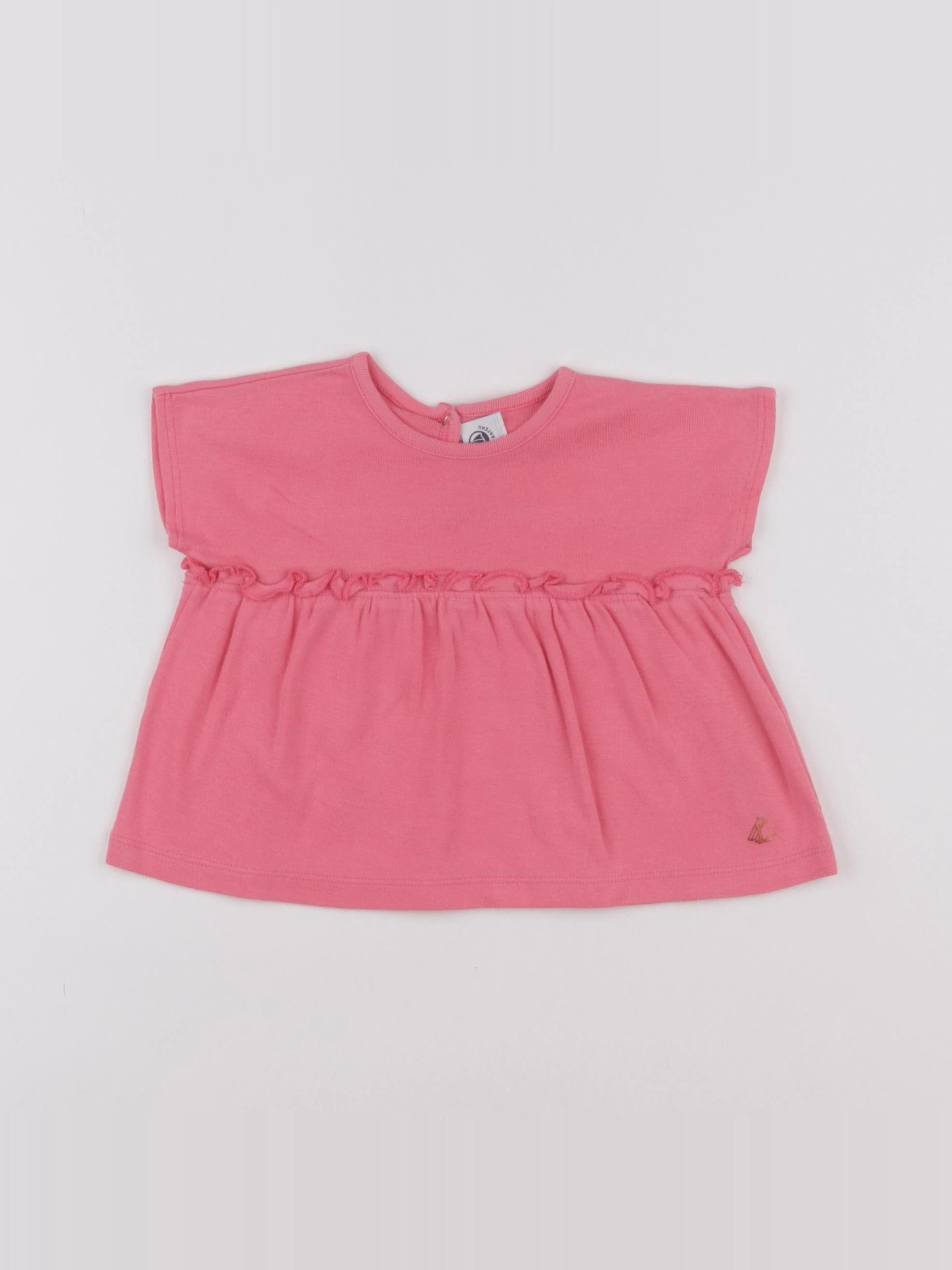 Petit Bateau - tee-shirt rose - 12 mois