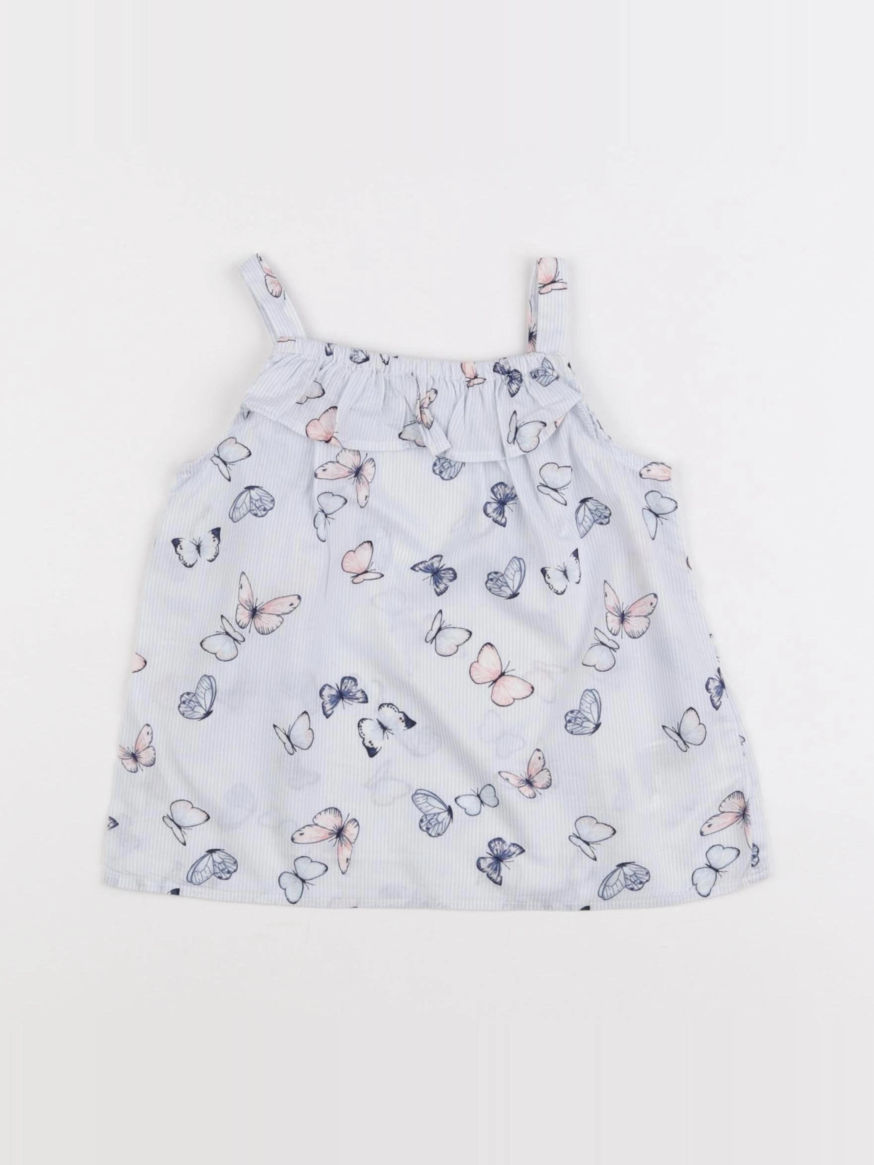 H&M - blouse bleu - 12/18 mois