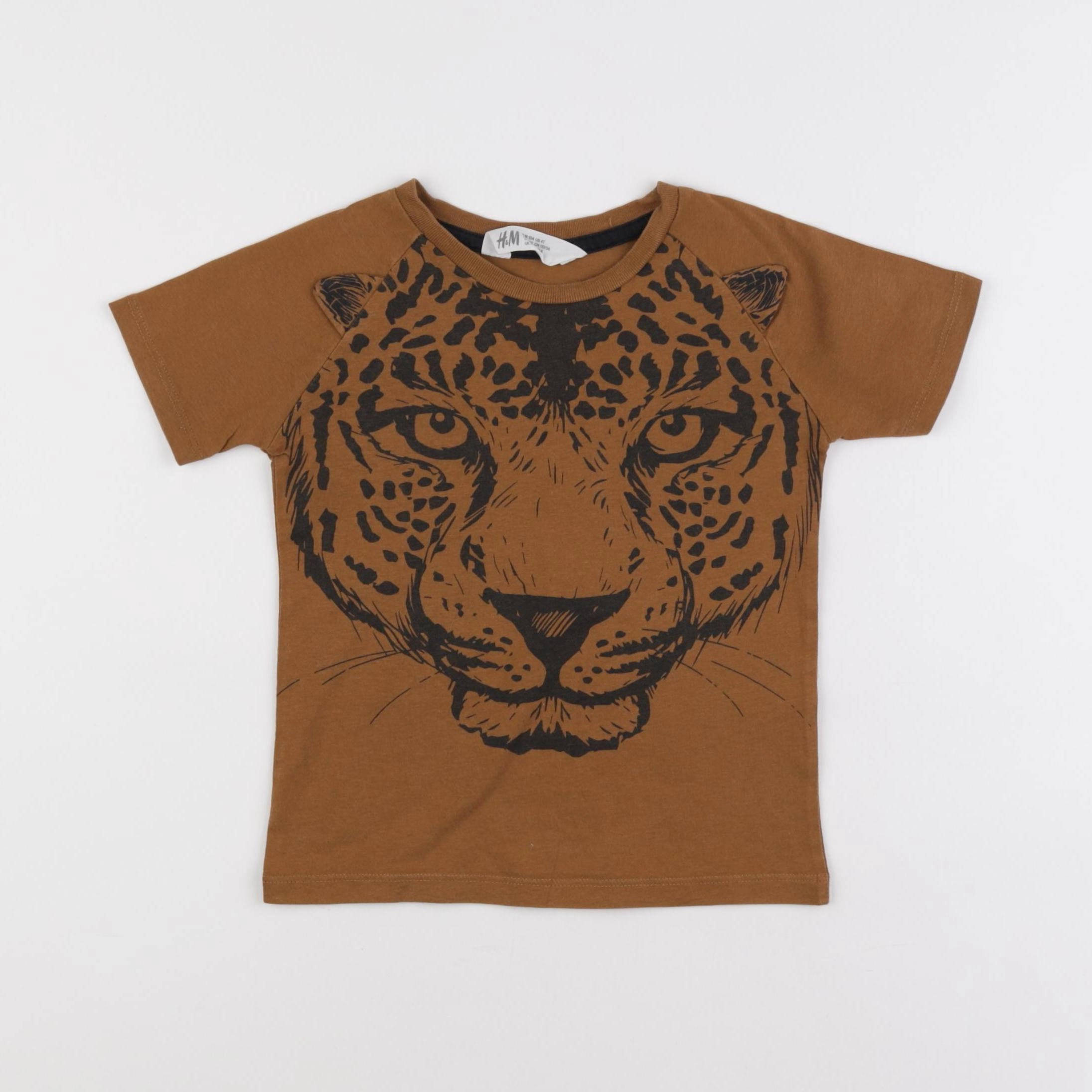 H&M - tee-shirt marron - 3/4 ans