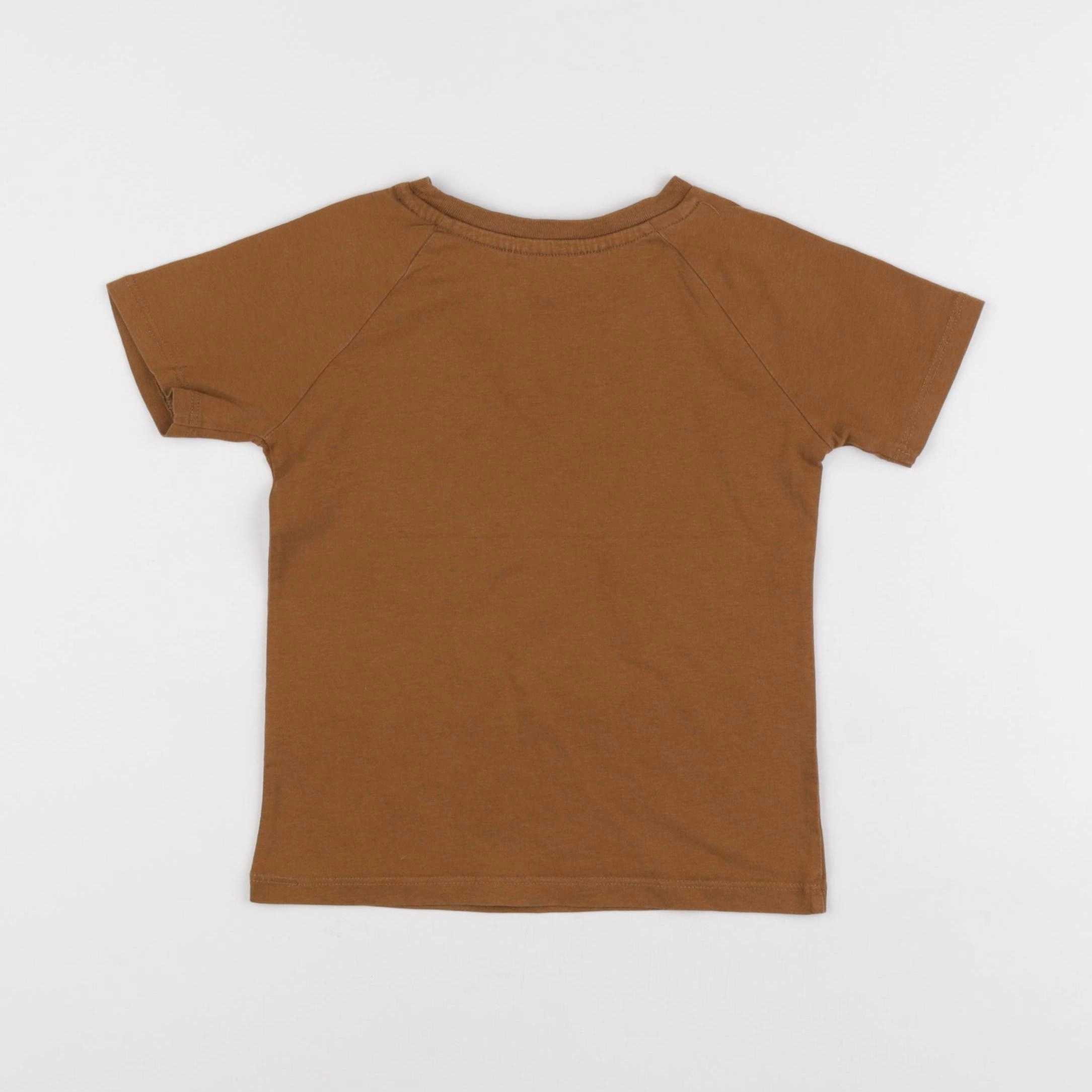 H&M - tee-shirt marron - 3/4 ans