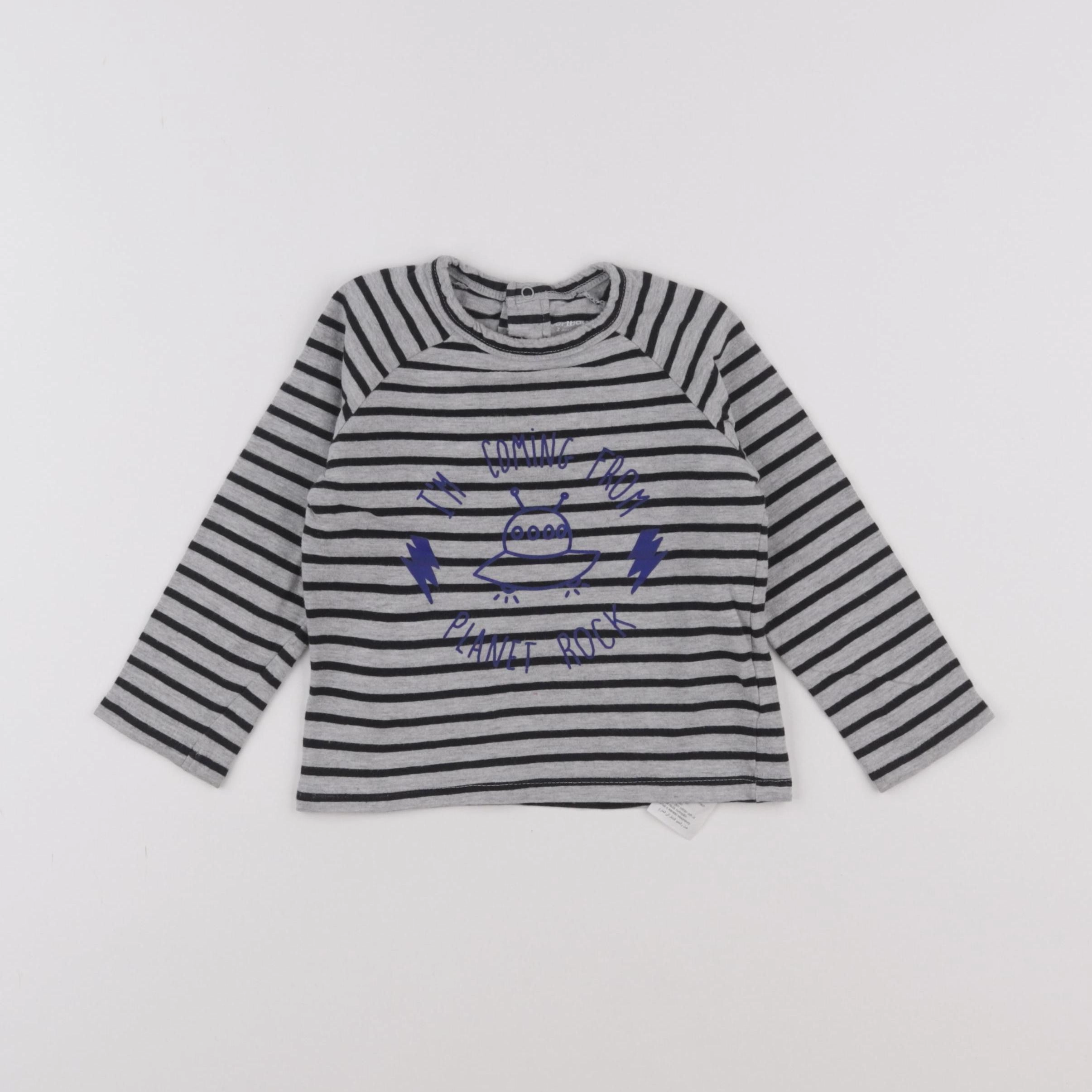 Vertbaudet - tee-shirt gris - 2 ans